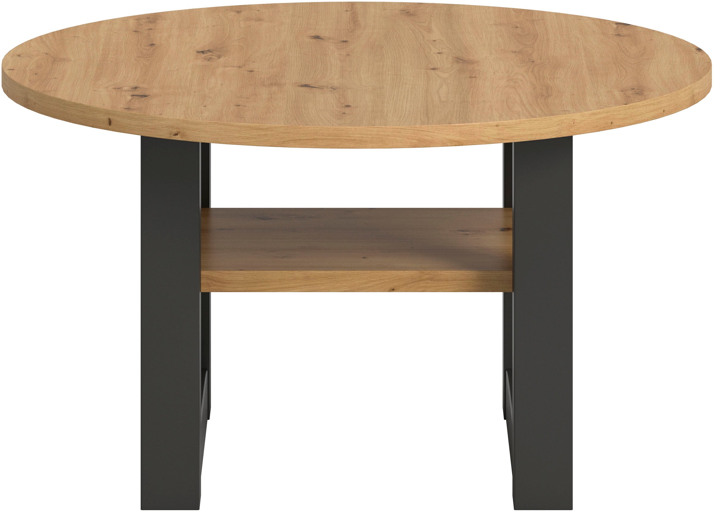 INOSIGN Couchtisch »Rail, Ø 75 cm, mit Ablageboden, inklusive Kufengestell«, Wohnzimmertisch, Beistelltisch