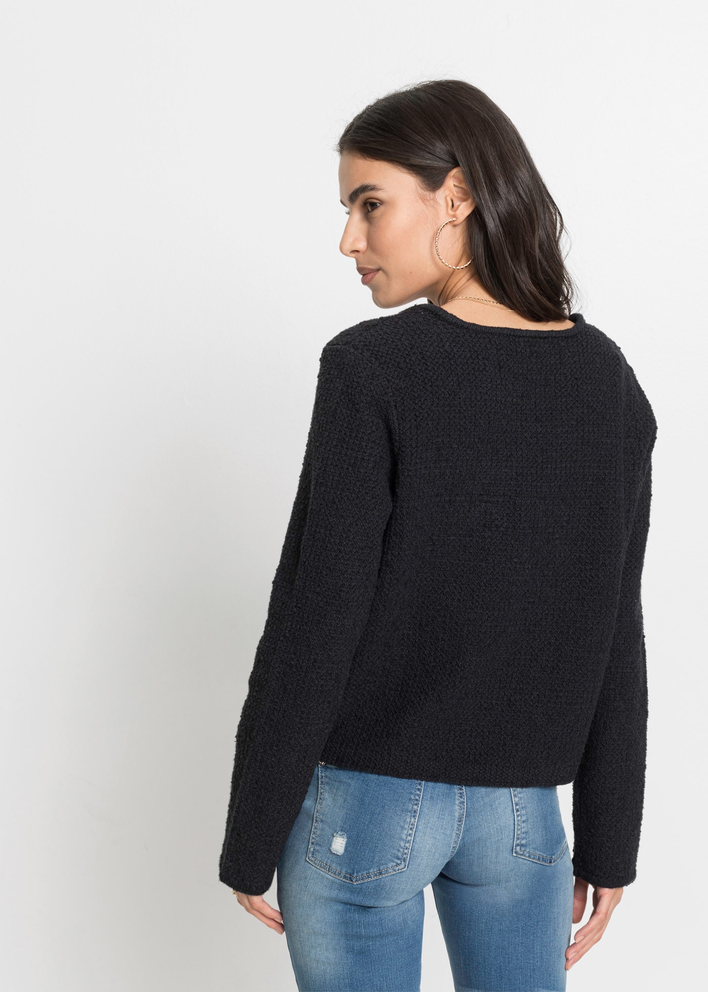 bonprix Veste en tricot Loose fit, mit Bouclégarn, femininer Stil