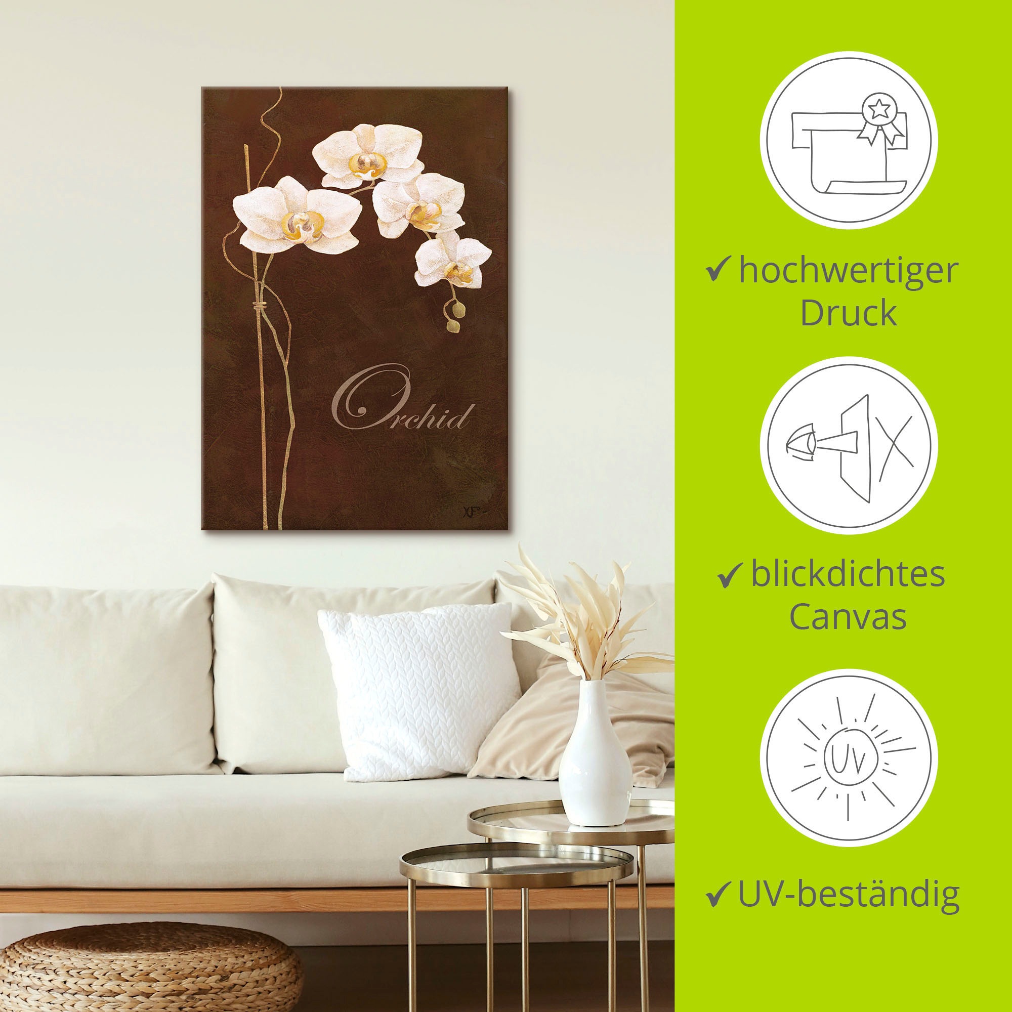 Artland Wandbild »Zarte Orchidee«, Blumen, (1 St.), als Leinwandbild, Poster in verschied. Grössen