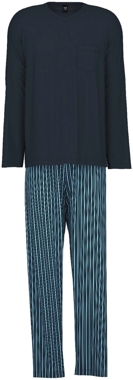 CALIDA Schlafanzug »Relax Imprint«, Basic Nachtwäsche, Comfort Fit, lange gestreifte Hose