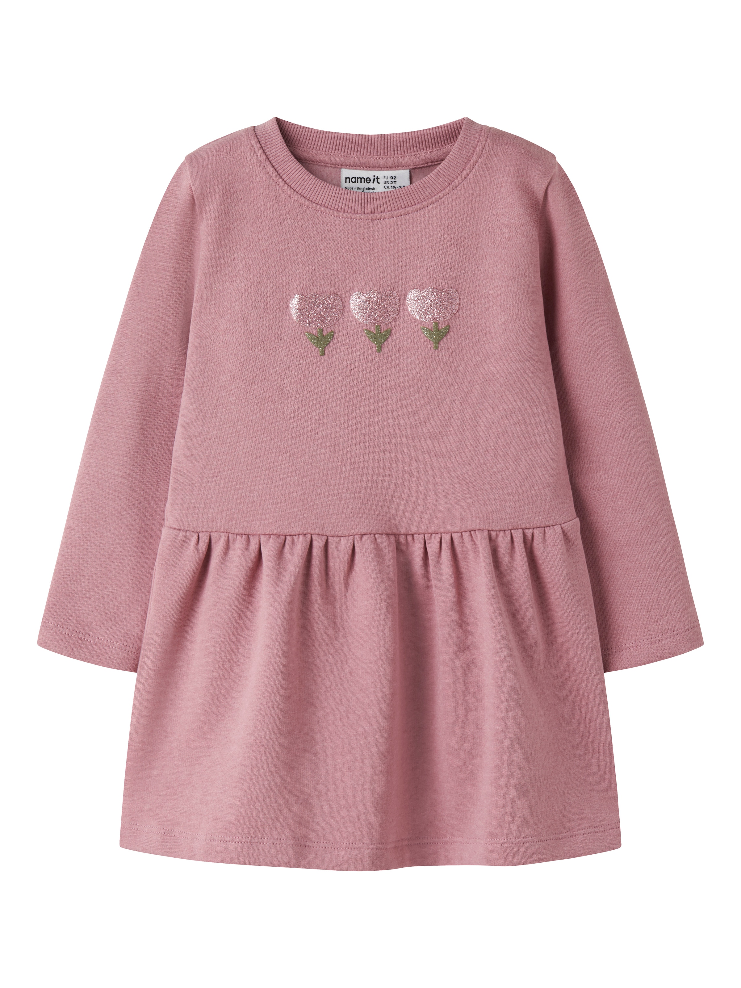 Image of Name It Minikleid "NMFNIBO LS SWEAT DRESS BRU" Baumwollmischung, regular fit