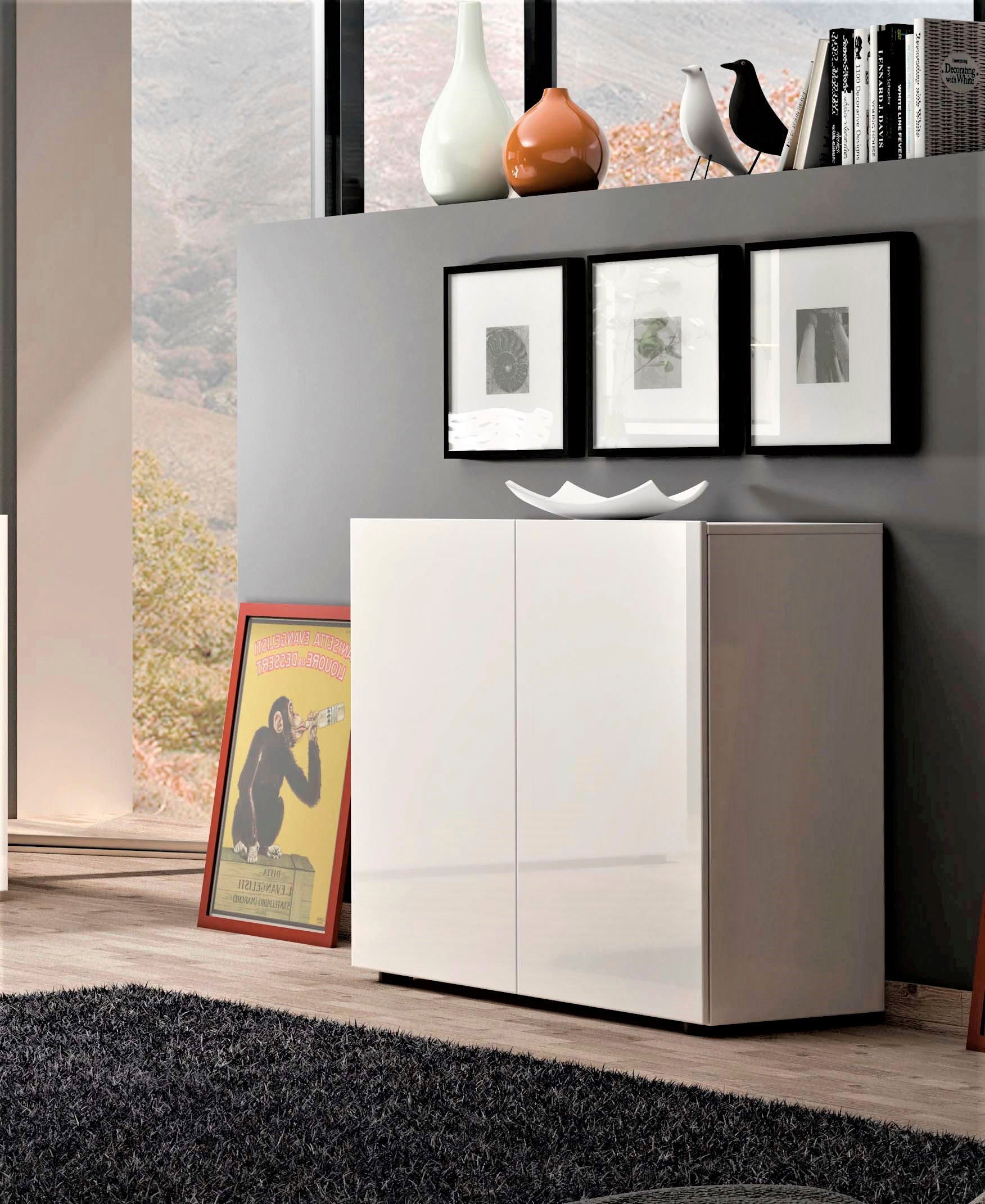 Image of Home affaire Sideboard "MISTER, Kommode, Lowboard, Breite 90 cm, Made in Italy" Korpus und Fronten komplett Hochglanz lackiert
