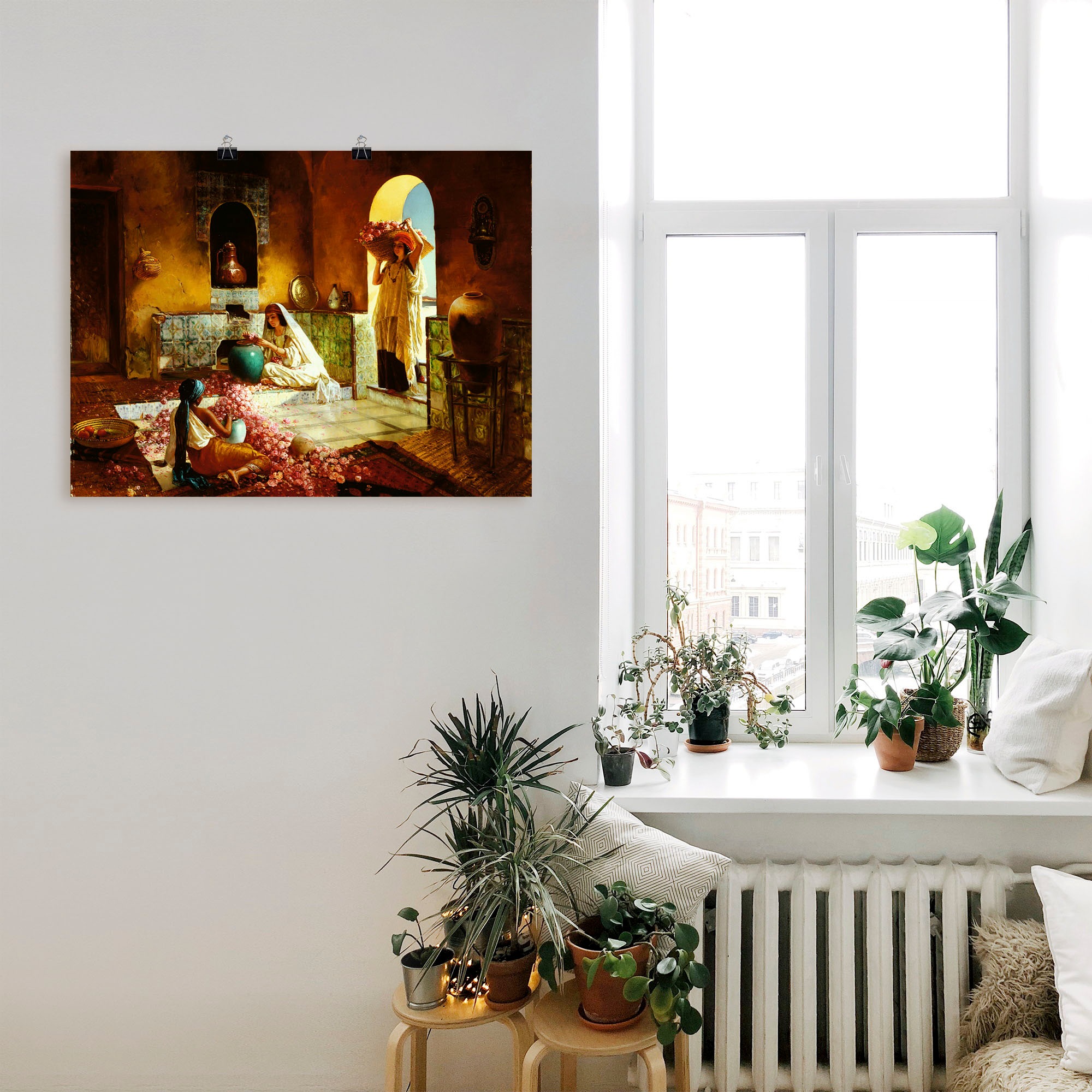 Artland Fresque murale »Die Rosenernte.« 1 cuis tlg. als Leinwandbild, Poster in verschied. Grössen