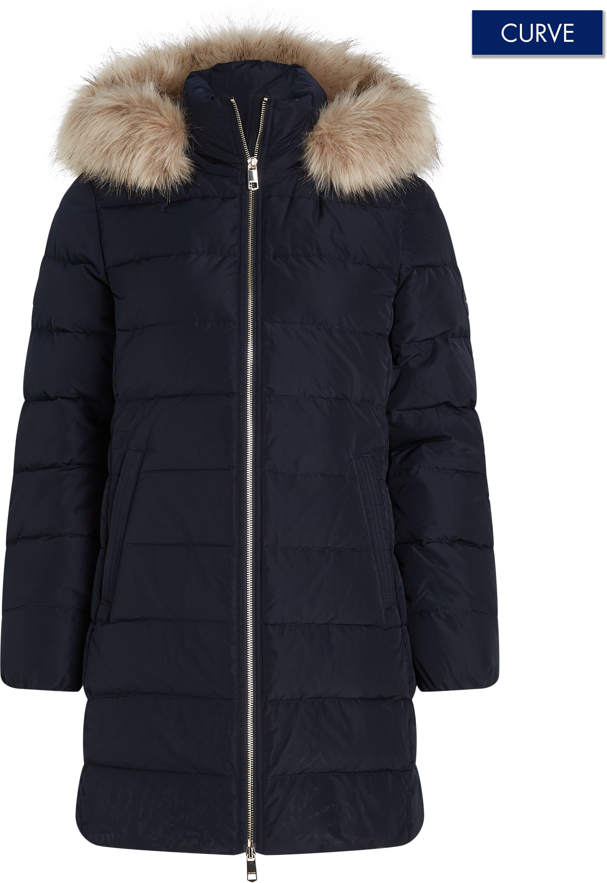 Steppmantel »CRV TYRA HERITAGE COAT WITH FUR«, in Grossen Grössen, Fellimitat, mit...