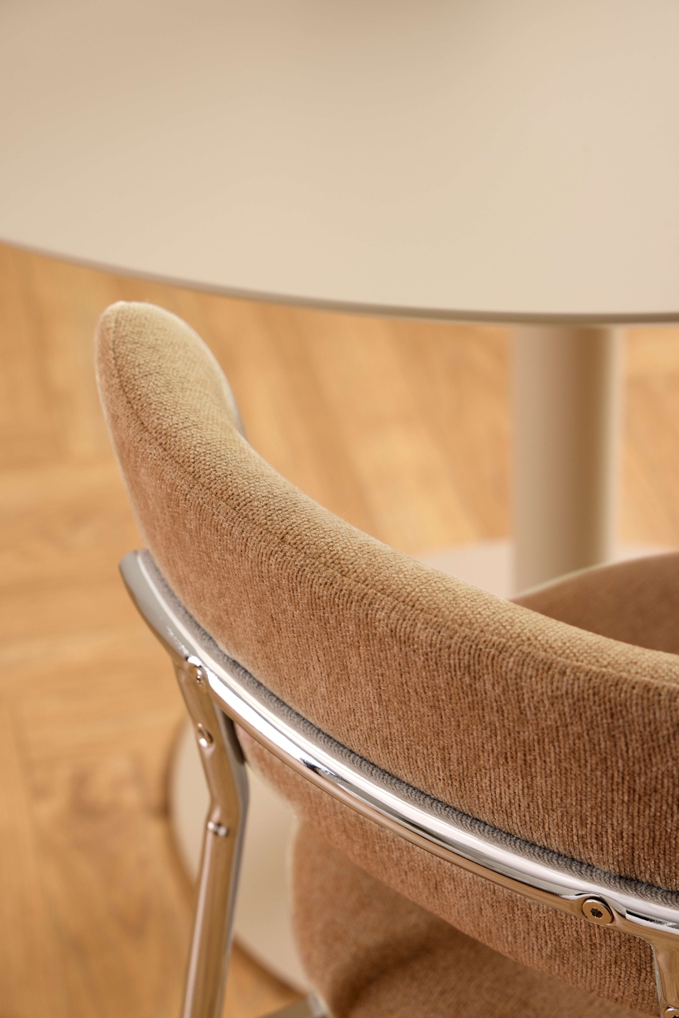 ACTONA GROUP Chaise de salle à manger »Lyric, Küchenstuhl, mit gepolsterter Sitzfläche« (Ensemble) 2 cuischaise, chenille, rétro-futuriste, structure acier chromé, FSC™