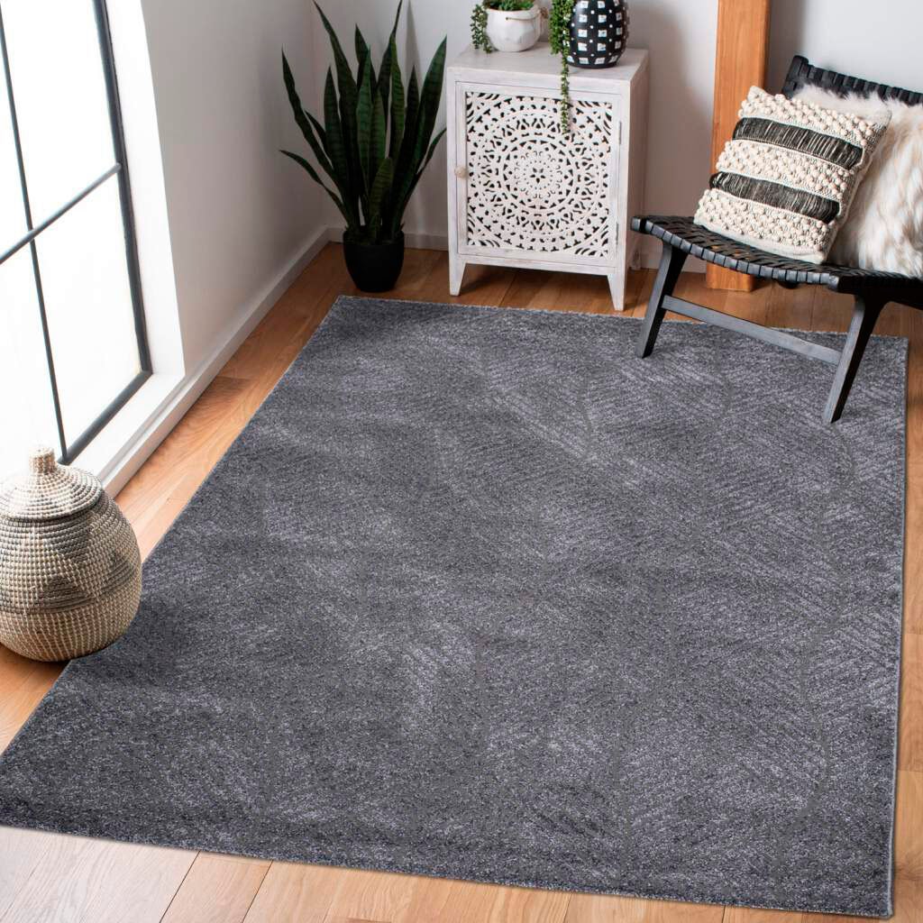 Image of Carpet City Teppich "Friseé-Teppich FANCY 904" rechteckig 12 mm Höhe Läufer, Kurzflor Wohnzimmer, florale 3D-Optik, für Schlafzimmer