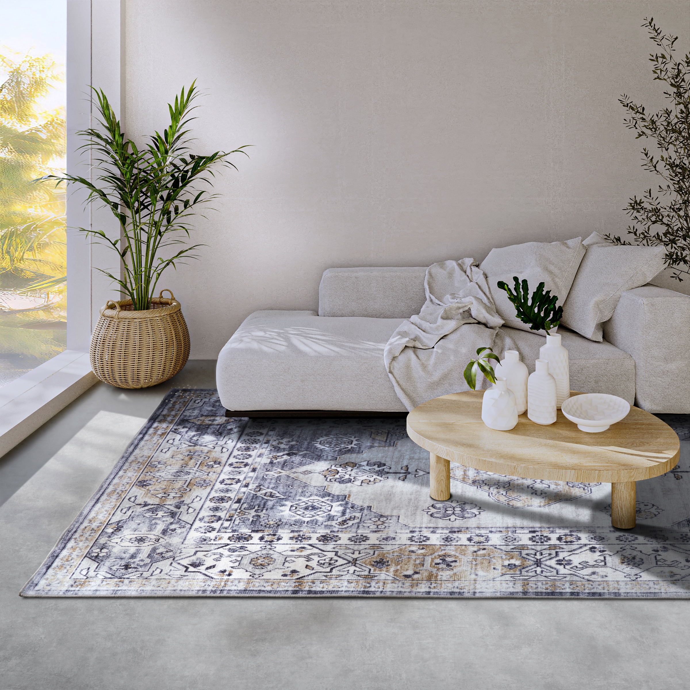 HANSE Home Teppich »Meridiem«, rechteckig, 5 mm Höhe, Kurzflor, Anti Rutsch, Orient, Vintage, Klassisch, Wohnzimmer, Flur