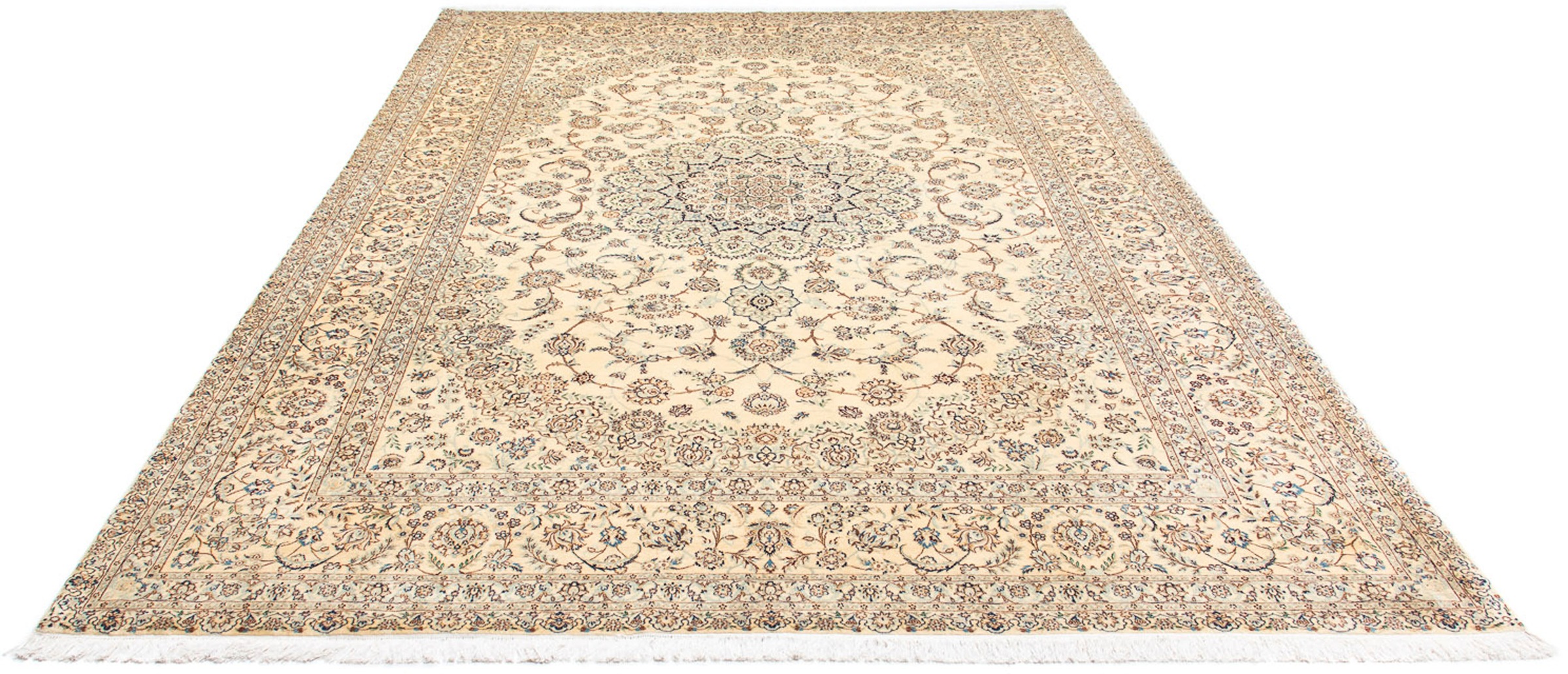Image of morgenland Orientteppich »Perser - Nain - Premium - 361 x 250 cm - beige«, rechteckig, 6 mm Höhe, Wohnzimmer, Handgeknüpft, Einzelstück mit Zertifikat bei Ackermann Versand Schweiz