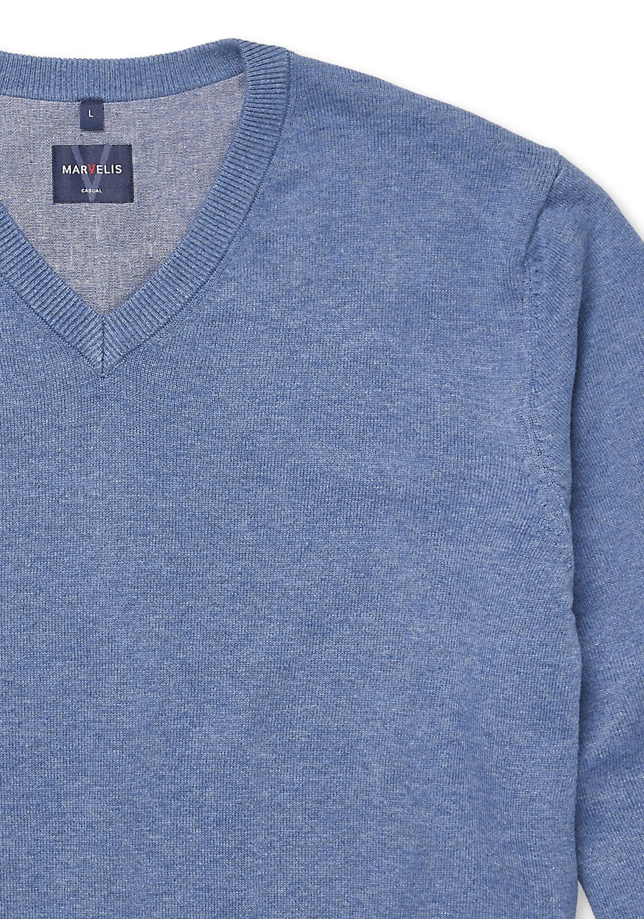 MARVELIS Strickpullover V-Ausschnitt, regular fit, Baumwolle