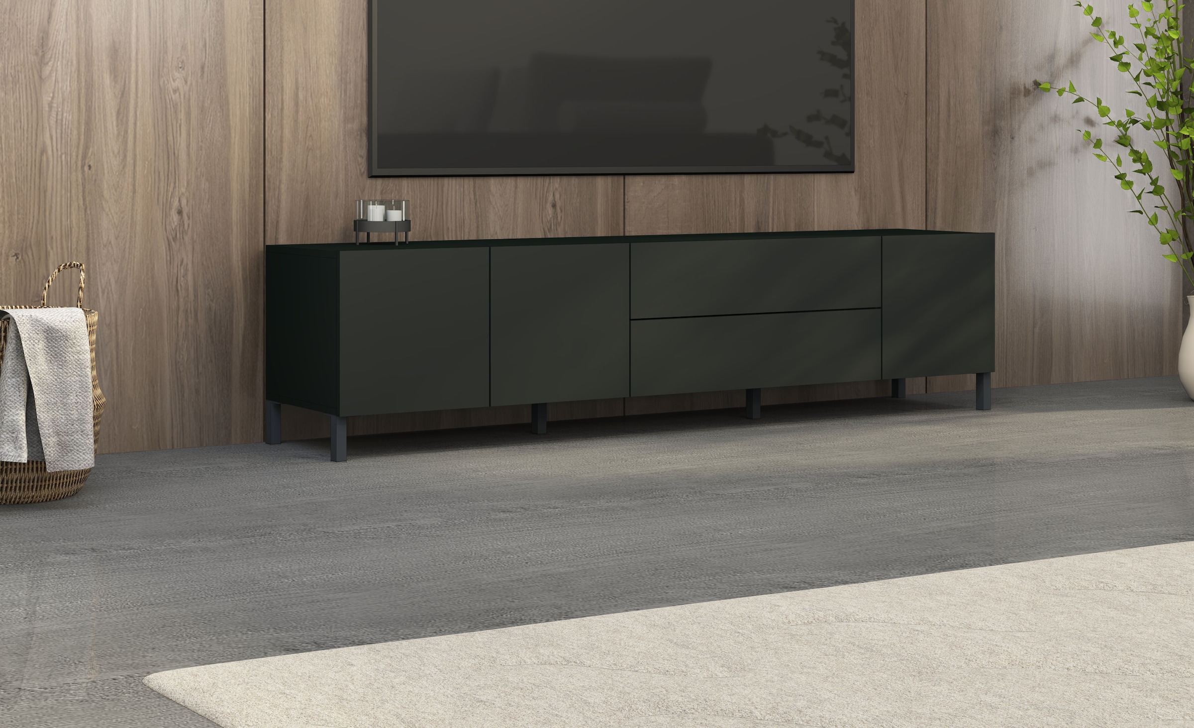 borchardt Möbel Table basse »Sophia, Tv-Schrank Breite 190 cm« Metallfüsse, grifflose Optik