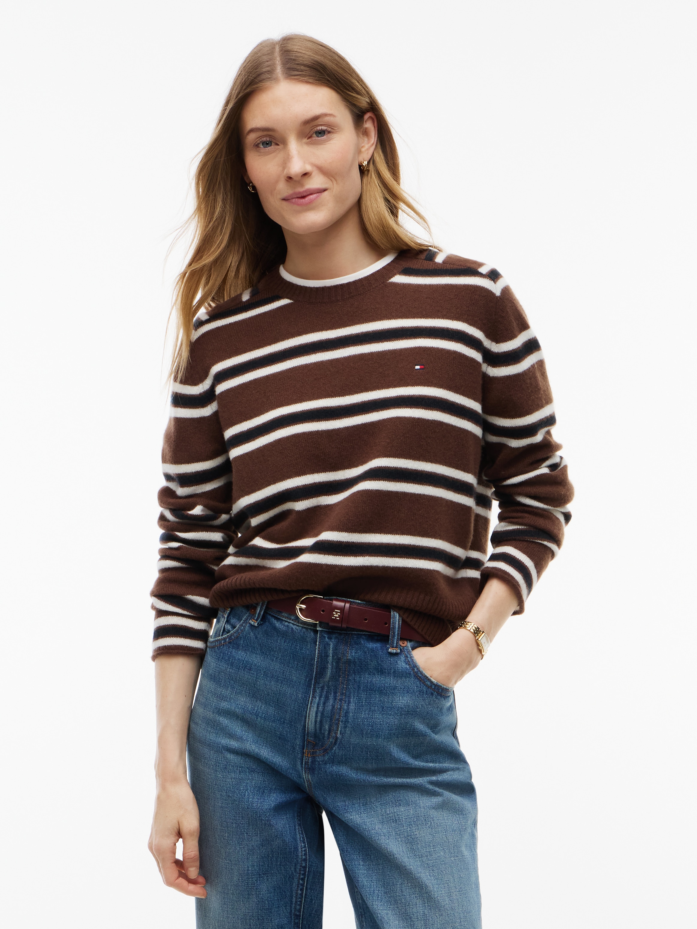 Image of Tommy Hilfiger Strickpullover "C-NK SOFT WOOL JERSEY SLM SWT" aus reiner Wolle