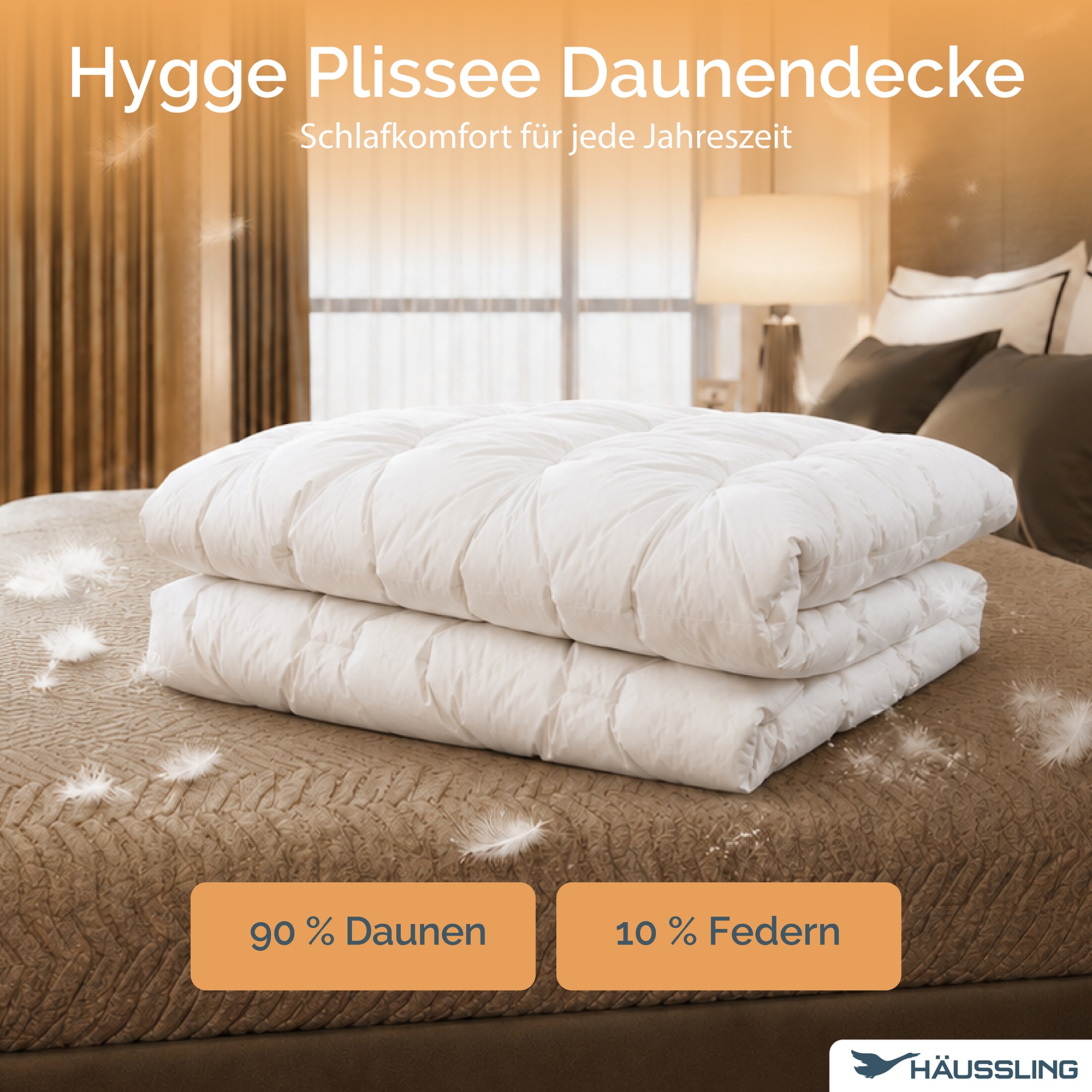 Haeussling Couette en duvet »Hygge Home, Bettdecken für Sommer und Winter, Ganzjahresdecke, Decke« normal Füllung nouveau duvet blanc 90 et 10 plumes classe 1 1 cuis tlg. couette 135x200 cm, 155x220 cm & autres tailles