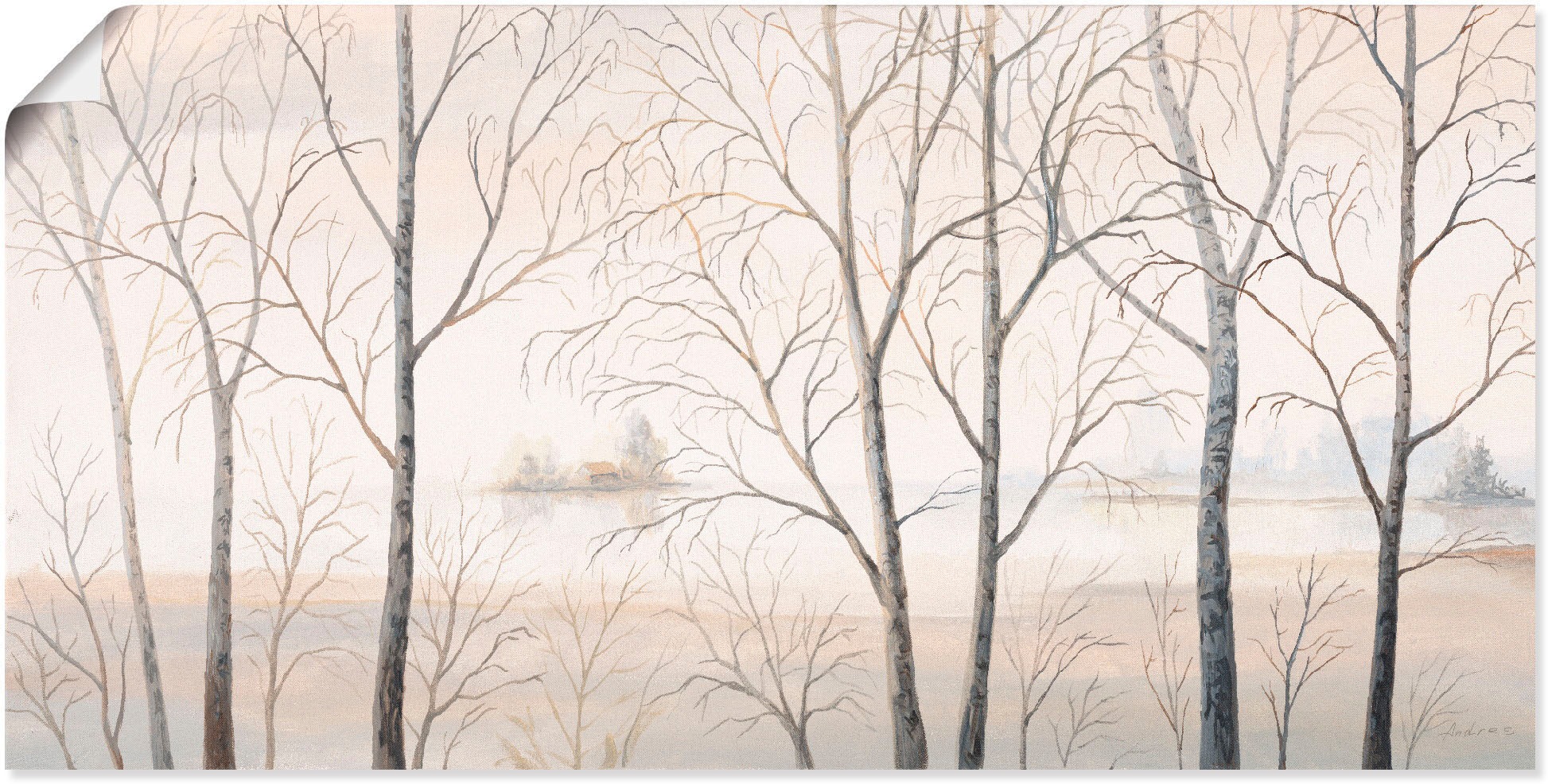 Image of Artland Wandbild »Seeufer am Wald I«, Gewässer, (1 St.), in vielen Grössen & Produktarten - Alubild / Outdoorbild für den Aussenbereich, Leinwandbild, Poster, Wandaufkleber / Wandtattoo auch für Badezimmer geeignet bei Ackermann Versand Schweiz