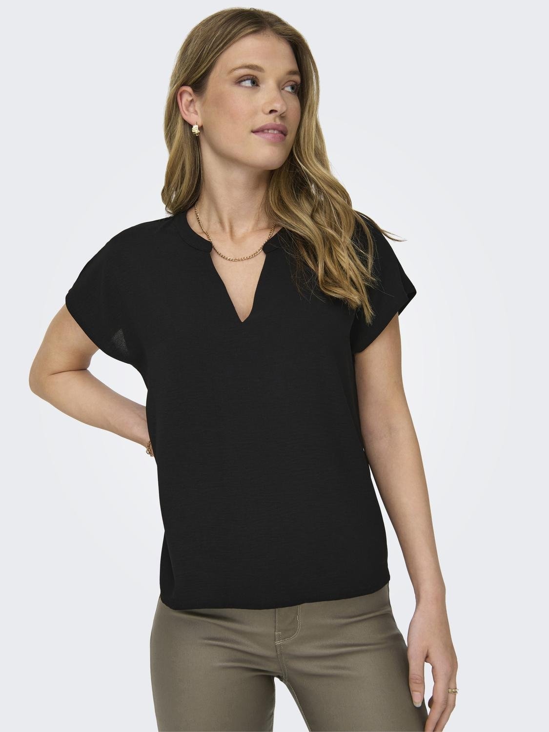 Image of JDY Shirtbluse "JDYLION LIFE S/S TOP WVN NOOS" Polyester, regular fit