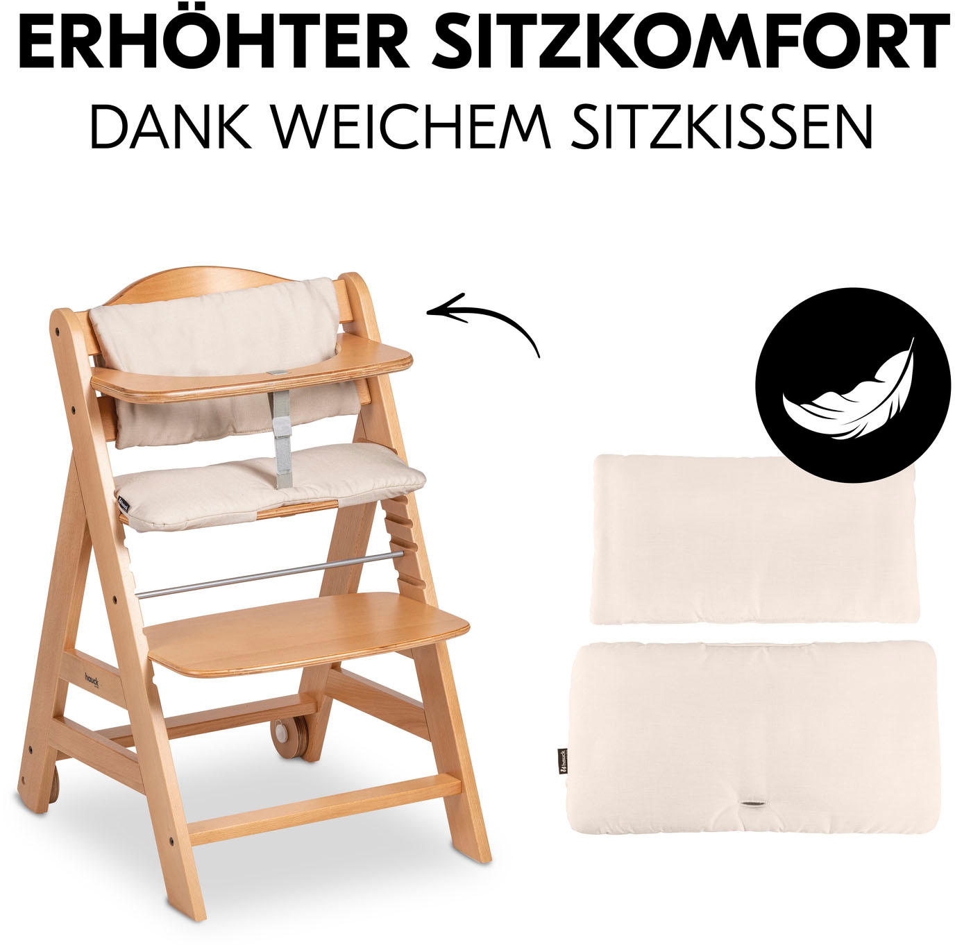 Hauck Hochstuhl »Beta+« () mit Holzrädern
