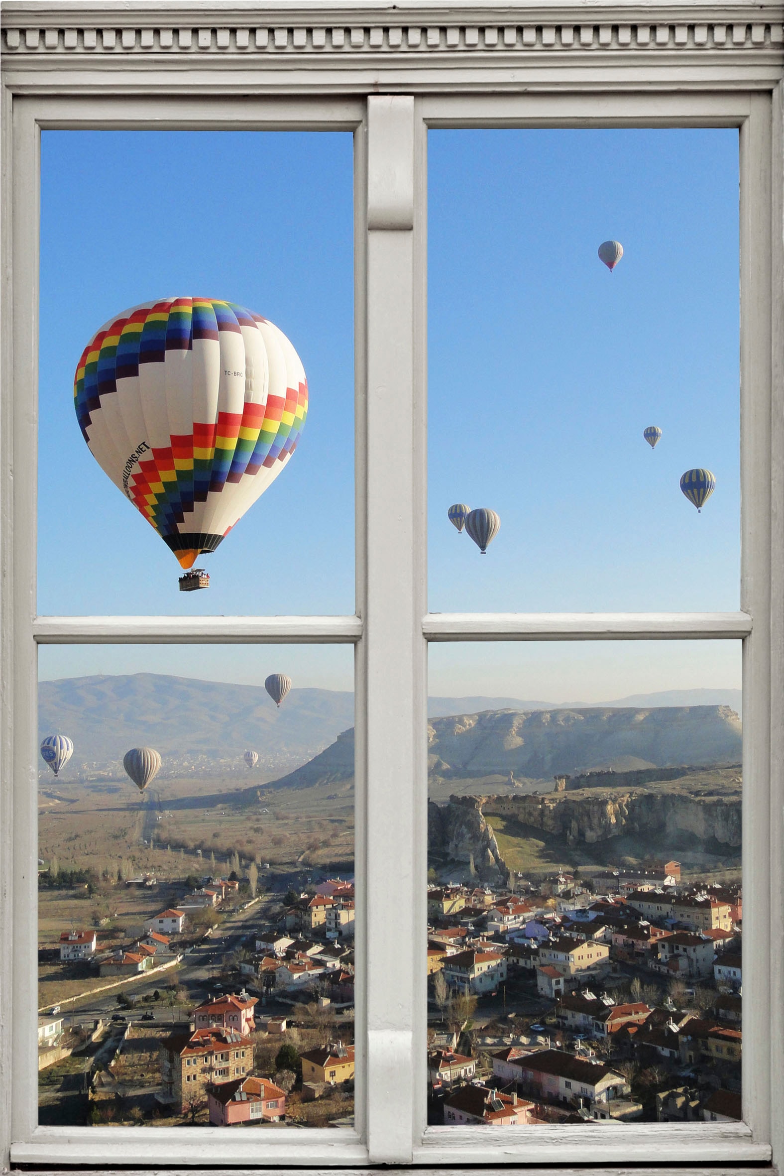 Image of queence Wandsticker "Heissluftballons" Wandsticker, Wandbild, selbstklebend, 3D, Fenster