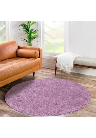 Hochflor-Teppich »City Shaggy«, rund, Teppich Einfarbig Uni, besonders flauschig-weich