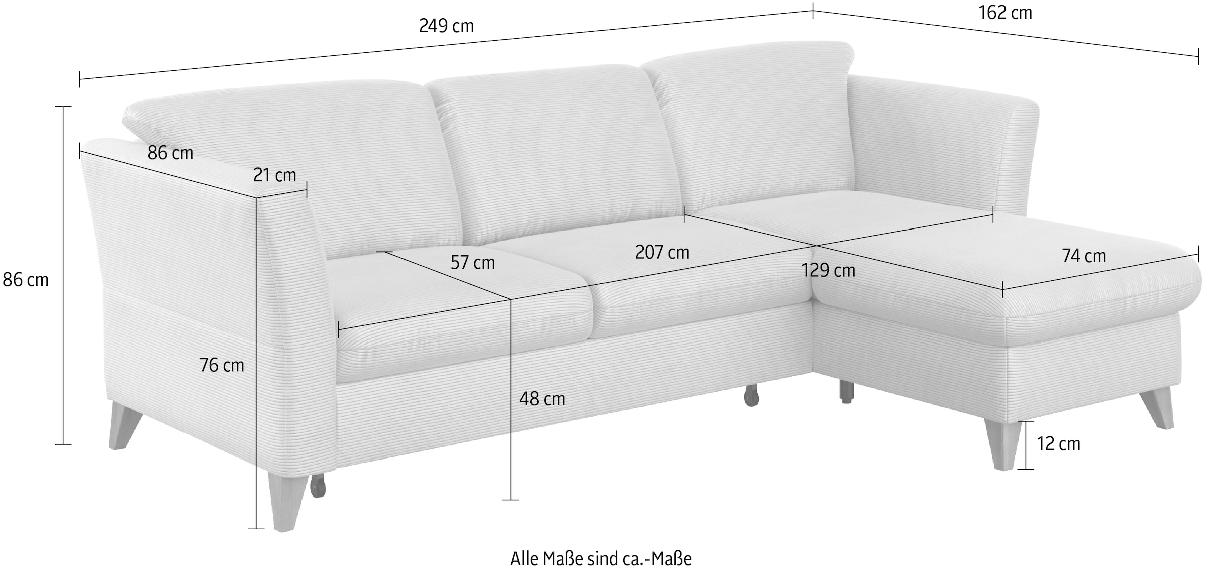 Home affaire Ecksofa »Trelleborg L-Form« wahlweise mit Bettfunktion und Bettkasten, inkl. Federkern-Polsterung