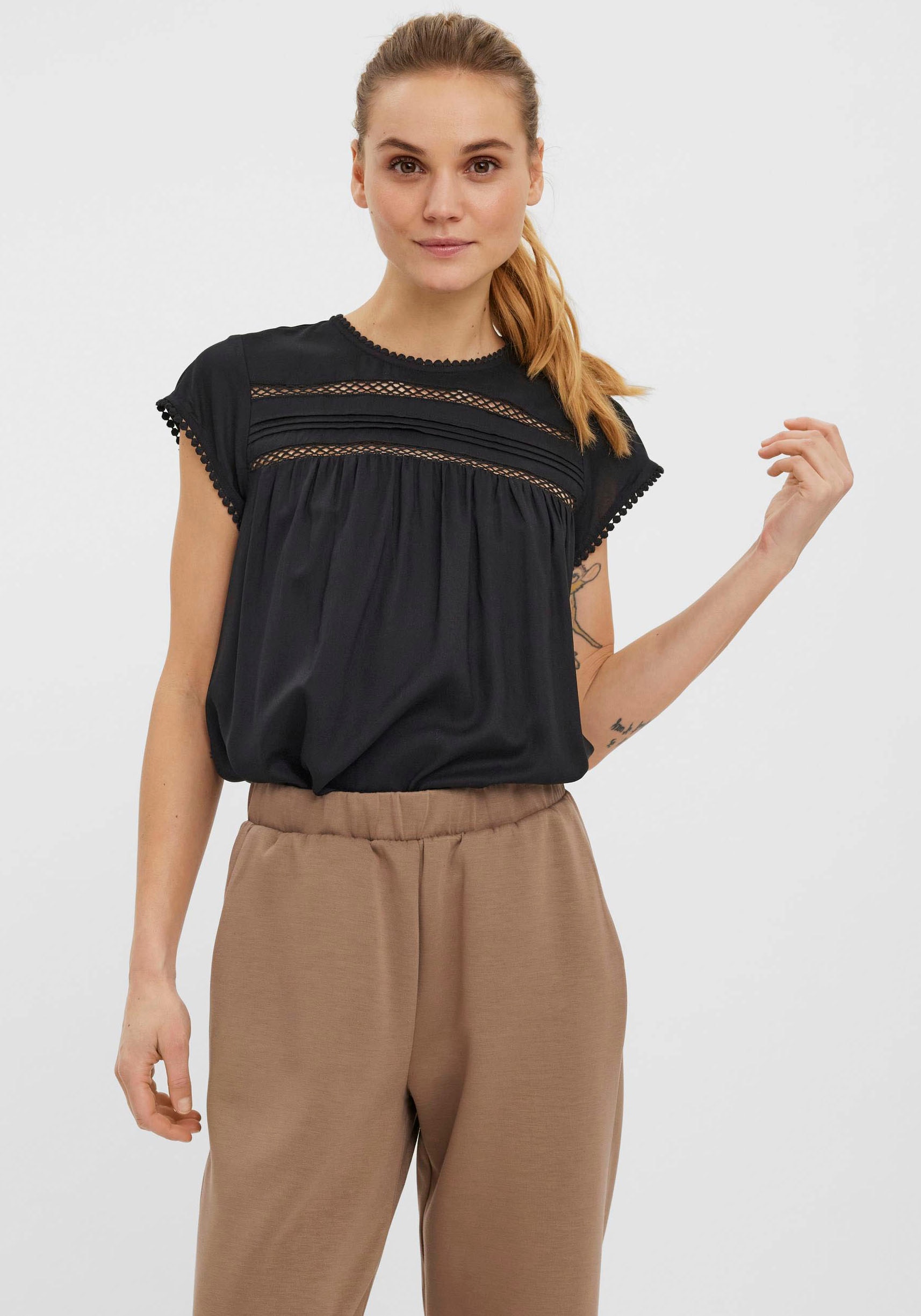 Vero Moda Spitzentop »VMDEBBIE PLEAT S/L TOP GA NOOS«