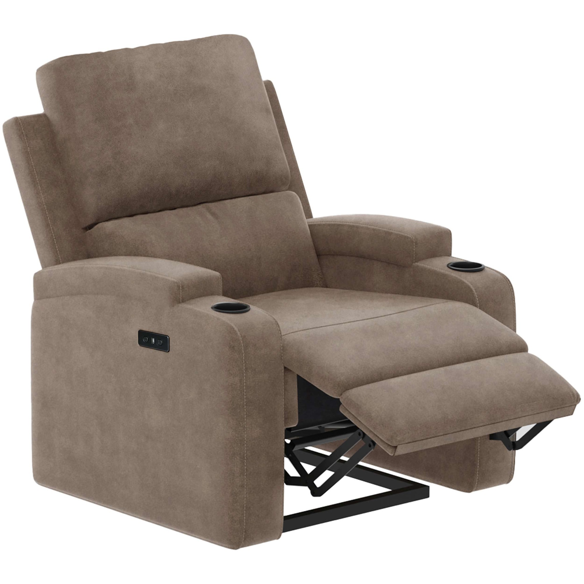 GOODproduct Fauteuil de relaxation »NAPORI Microfaser, Kinosessel, Multimedia-Sessel« Fauteuil TV avec fonction relaxation manuelle et électrique et porte-boisson