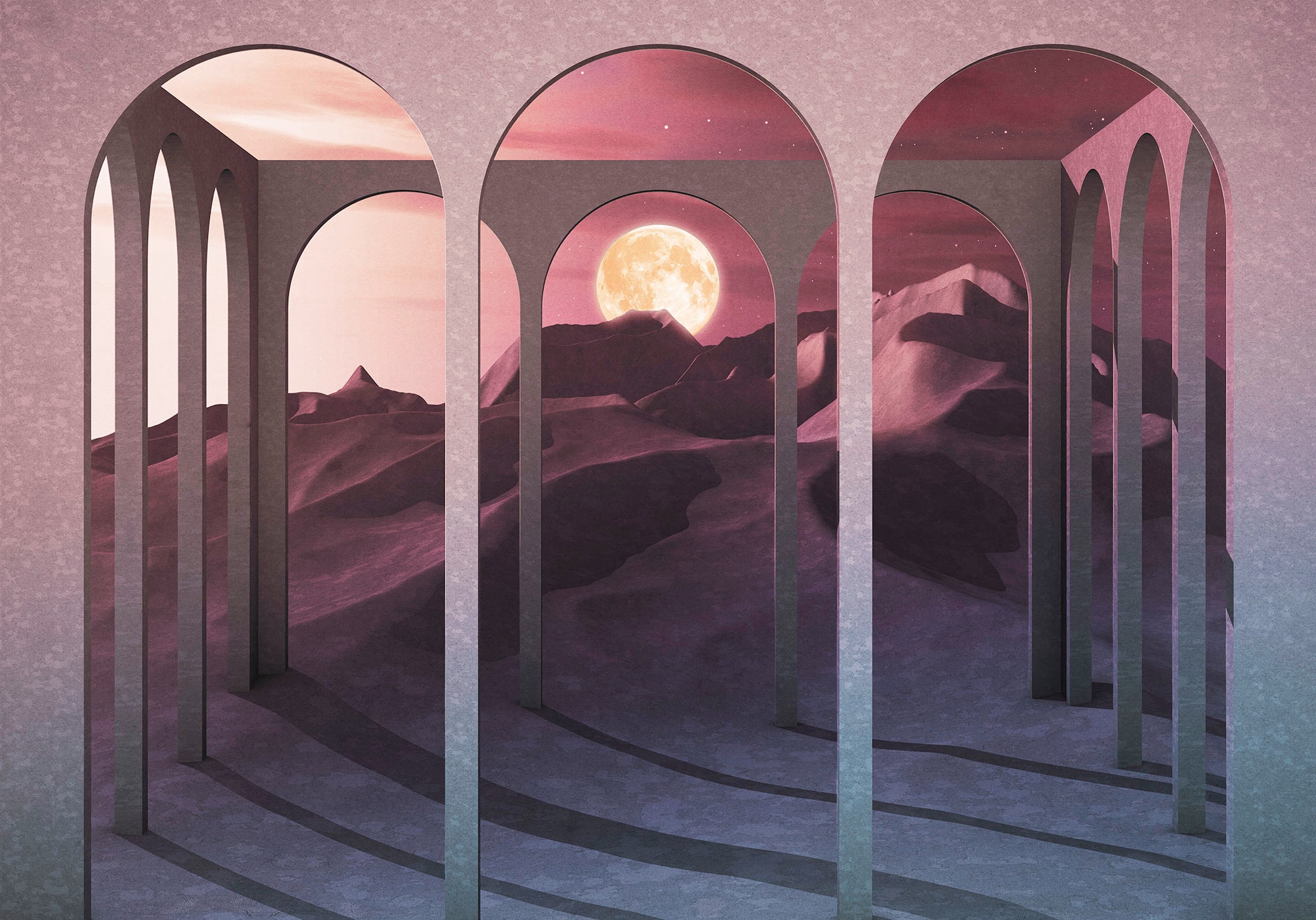 Image of Komar Vliestapete "Digitaldruck Vlies - Sands Of Time - Grösse 400 x 280 cm" bedruckt glatt Wohnzimmer, Schlafzimmer