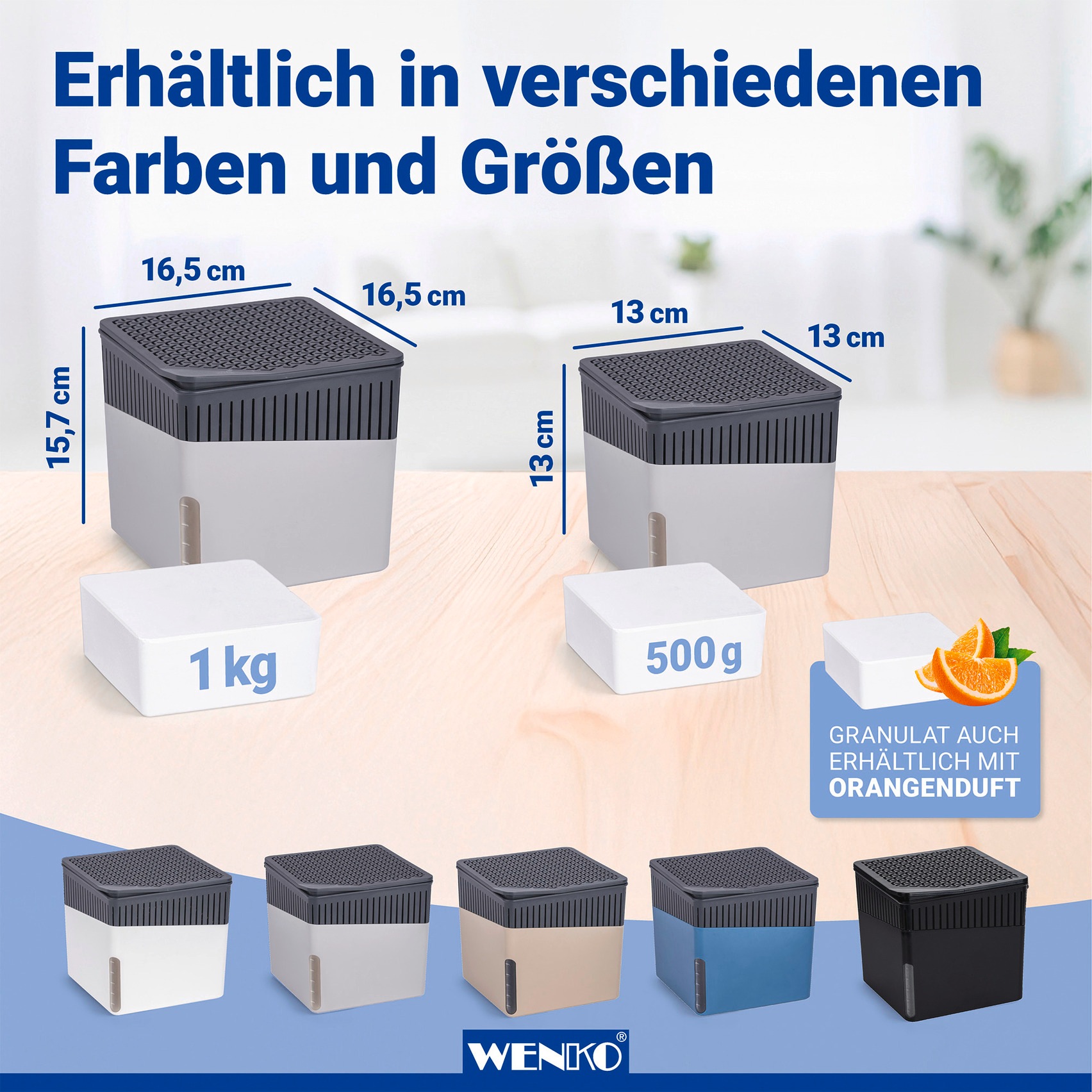 WENKO Déshumidificateur d'air »Cube« für 40 m³ Räume 2 x 500 g