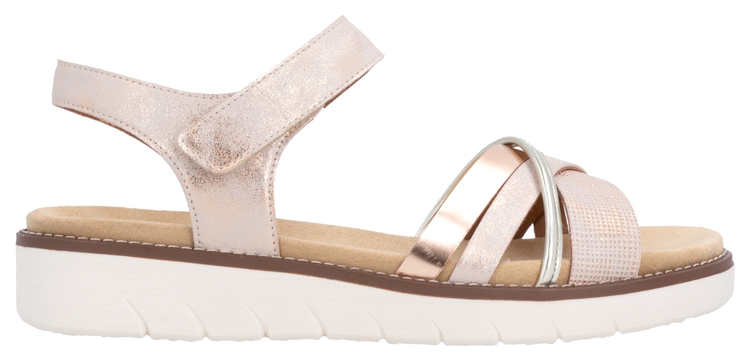 Remonte Sandale à lanières  , Keilabsatz, Sommerschuh, Sandalette mit herausnehmbarer Softeinlage