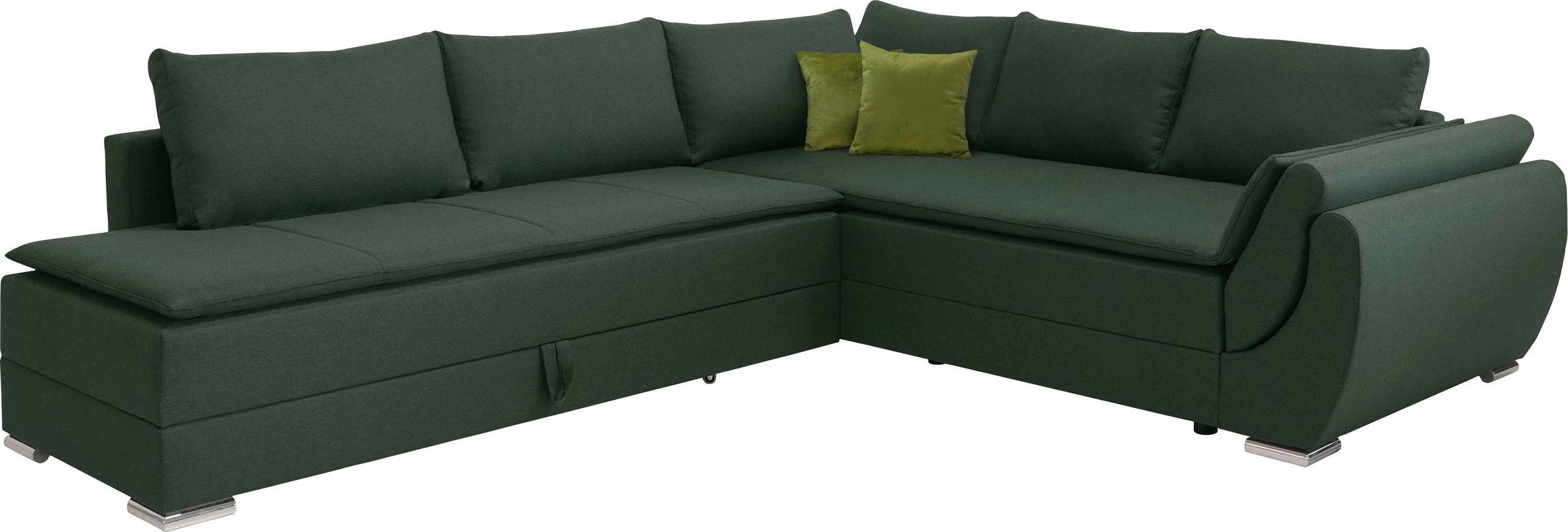 INOSIGN Ecksofa »Göteborg«, mit Boxspring-Bettfunktion und Bettkasten, Dauerschlaffunktion, Topper