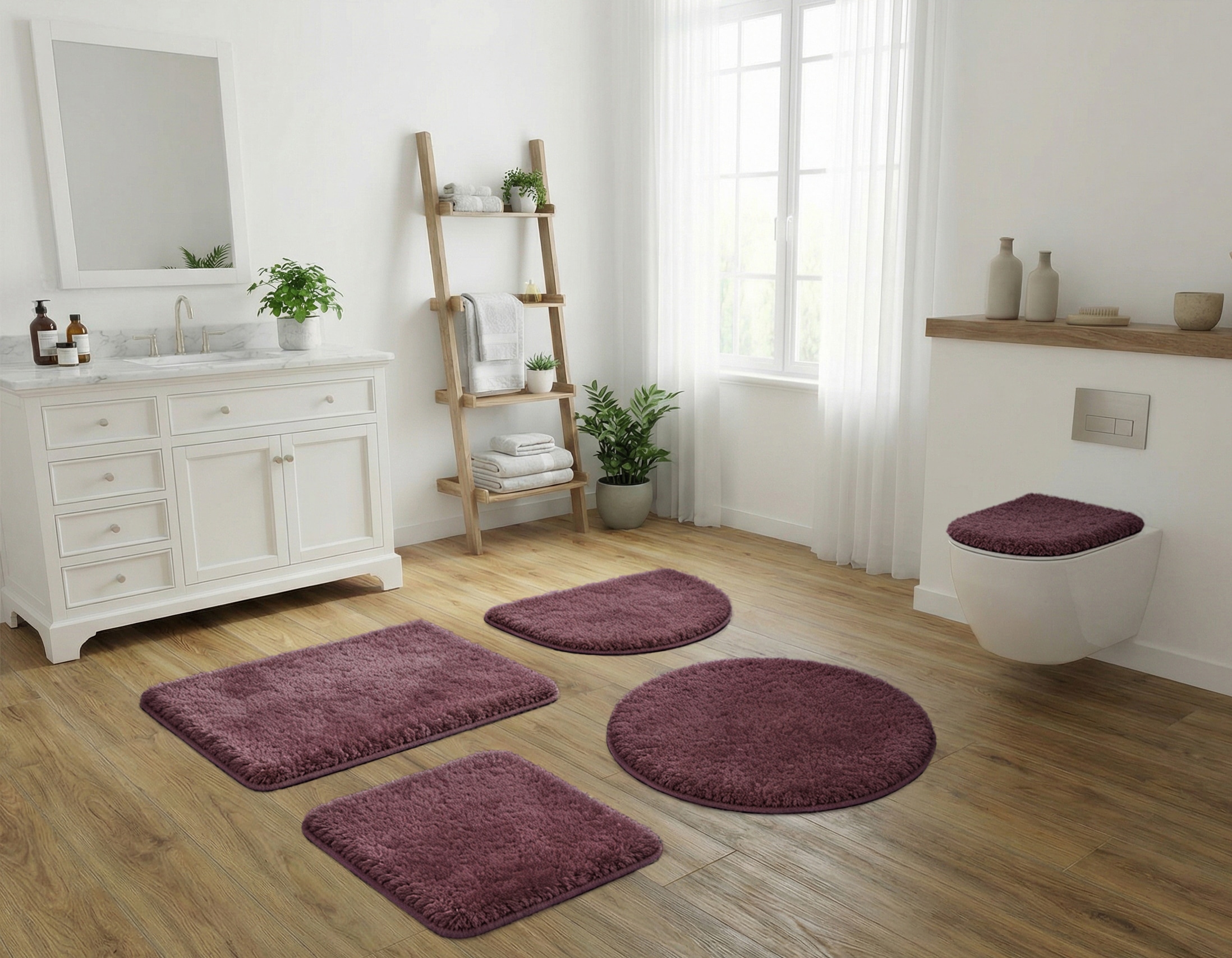 GOODproduct Badematte »Sanremo, Badvorleger, Badezimmer Teppich, sehr weich« Höhe 30 mm rutschhemmend beschichtet fussbodenheizungsgeeignet | schnell trocknend Badteppich, unifarben, rechteckig, rund & als 3-tlg. Set erhältlich