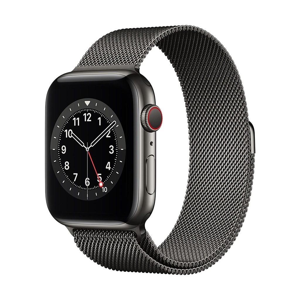 Image of Apple Smartwatch »Serie 6, GPS Cellular, 44 mm Edelstahl-Gehäuse mit Nike-Sportarmband«, (Watch OS M09J3FD/A) bei Ackermann Versand Schweiz