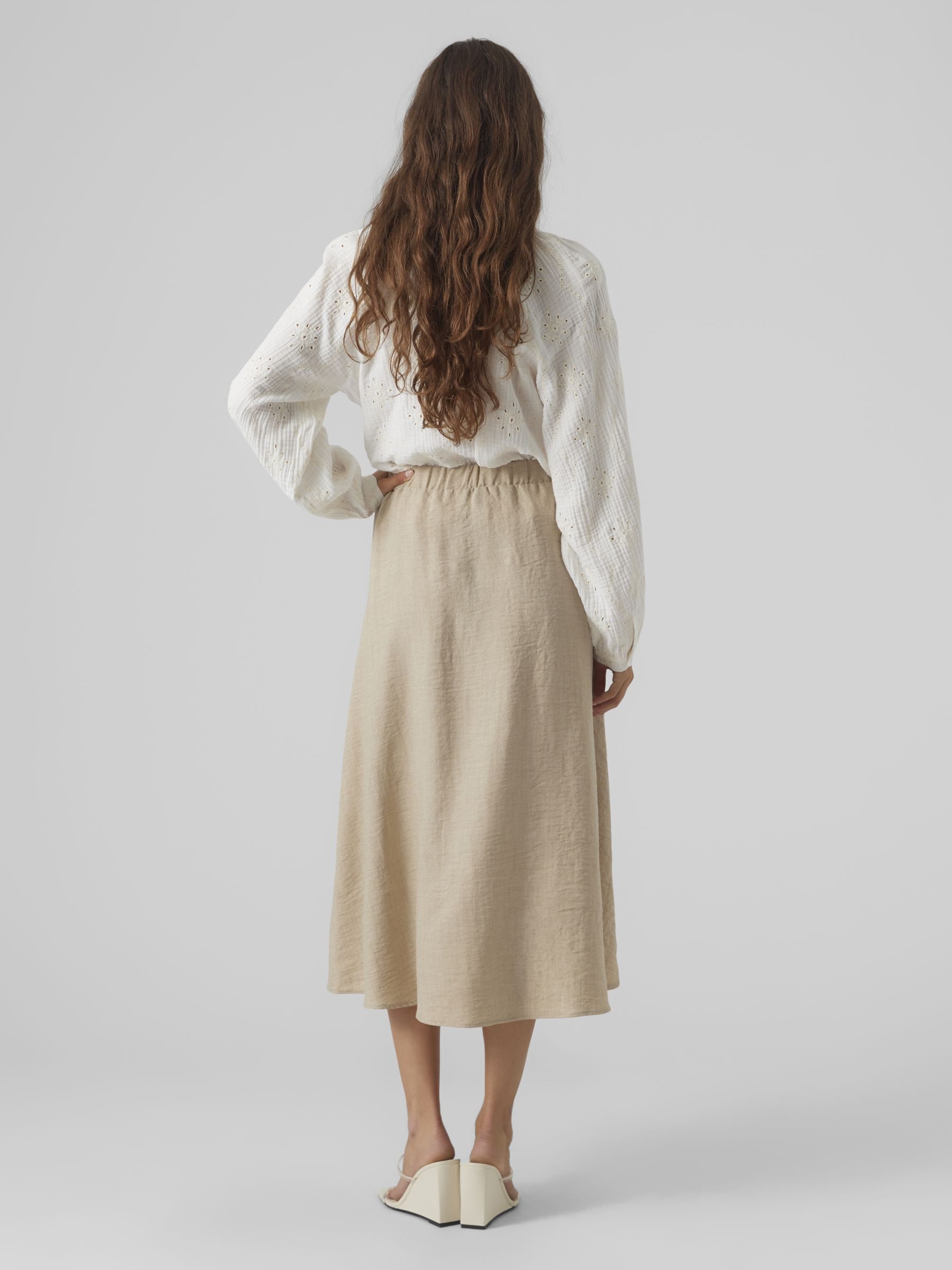 Vero Moda Maxirock »VMMELANEY HW BUTTON CALF SKIRT WVN NOOS«