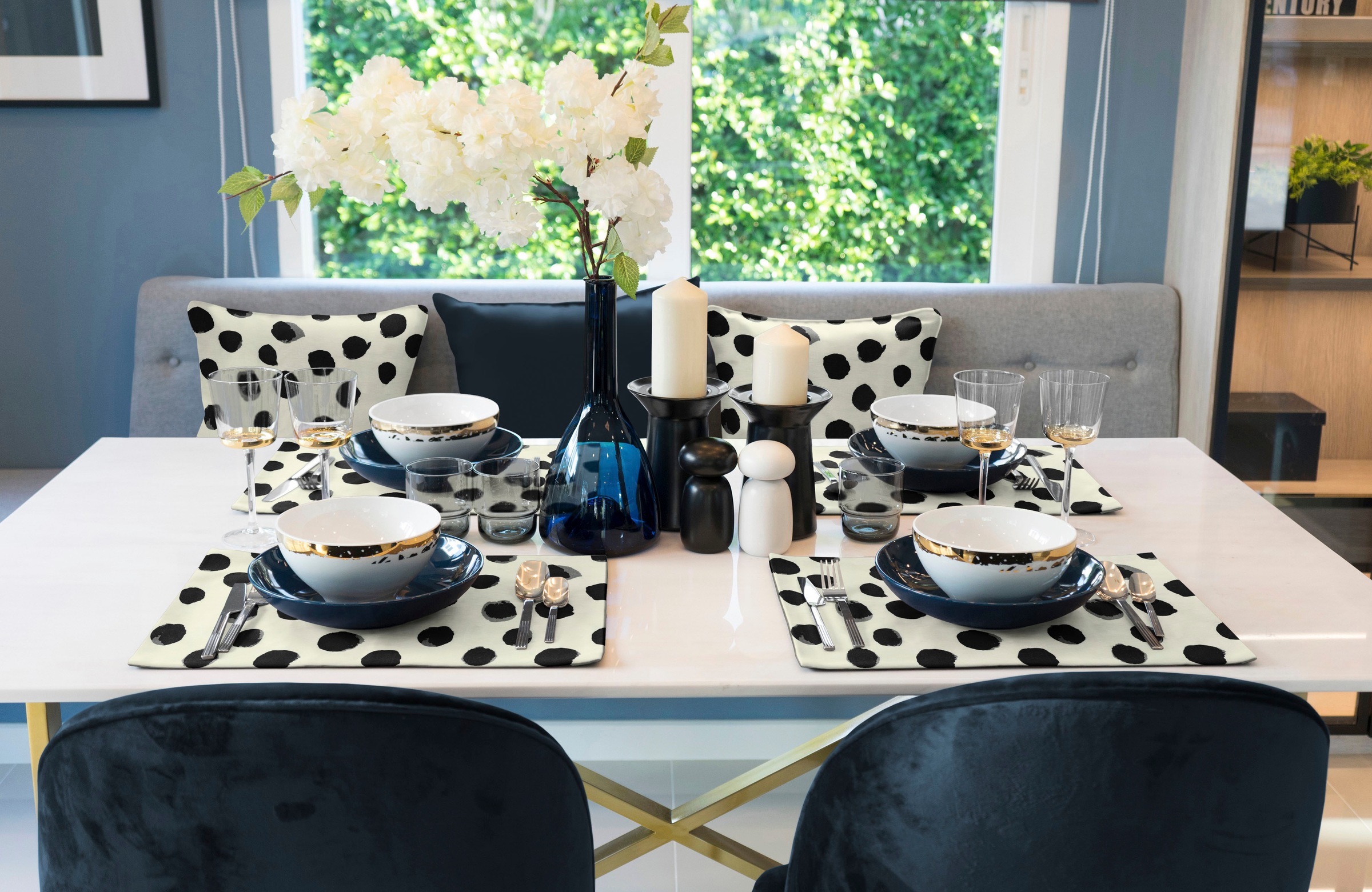 Adam Platzset "Dots" aus Bio-Baumwolle,Made in Germany