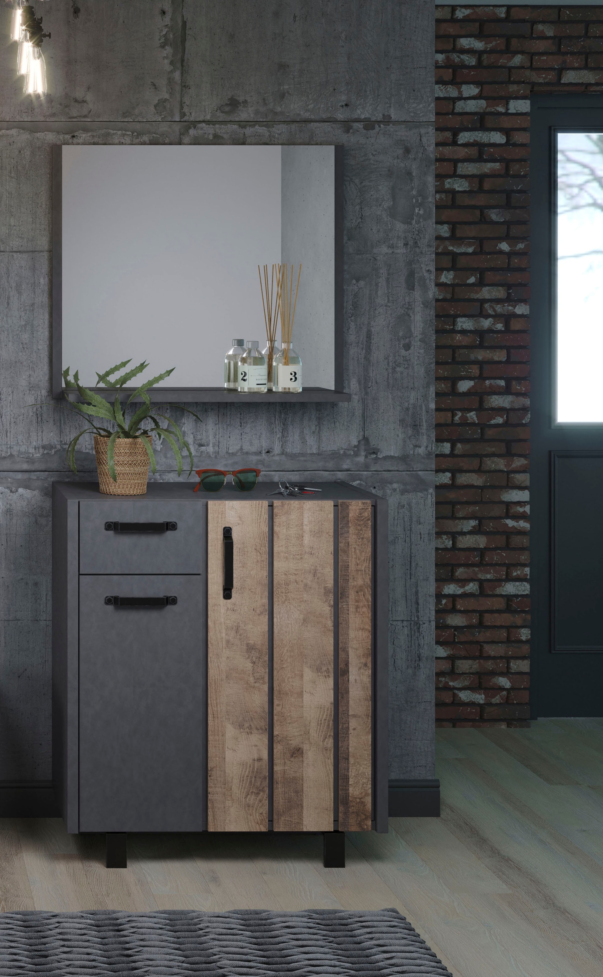 trendteam Spiegel »Otis« Garderobenspiegel mit Ablagefläche - Masse (B/T/H) 83/18/72 cm