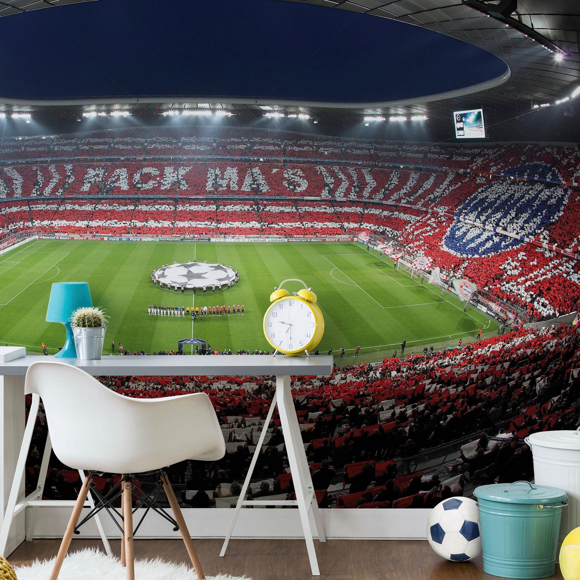 Wall-Art Fototapete jetzt Mas« kaufen Pack München Choreo »Bayern Stadion