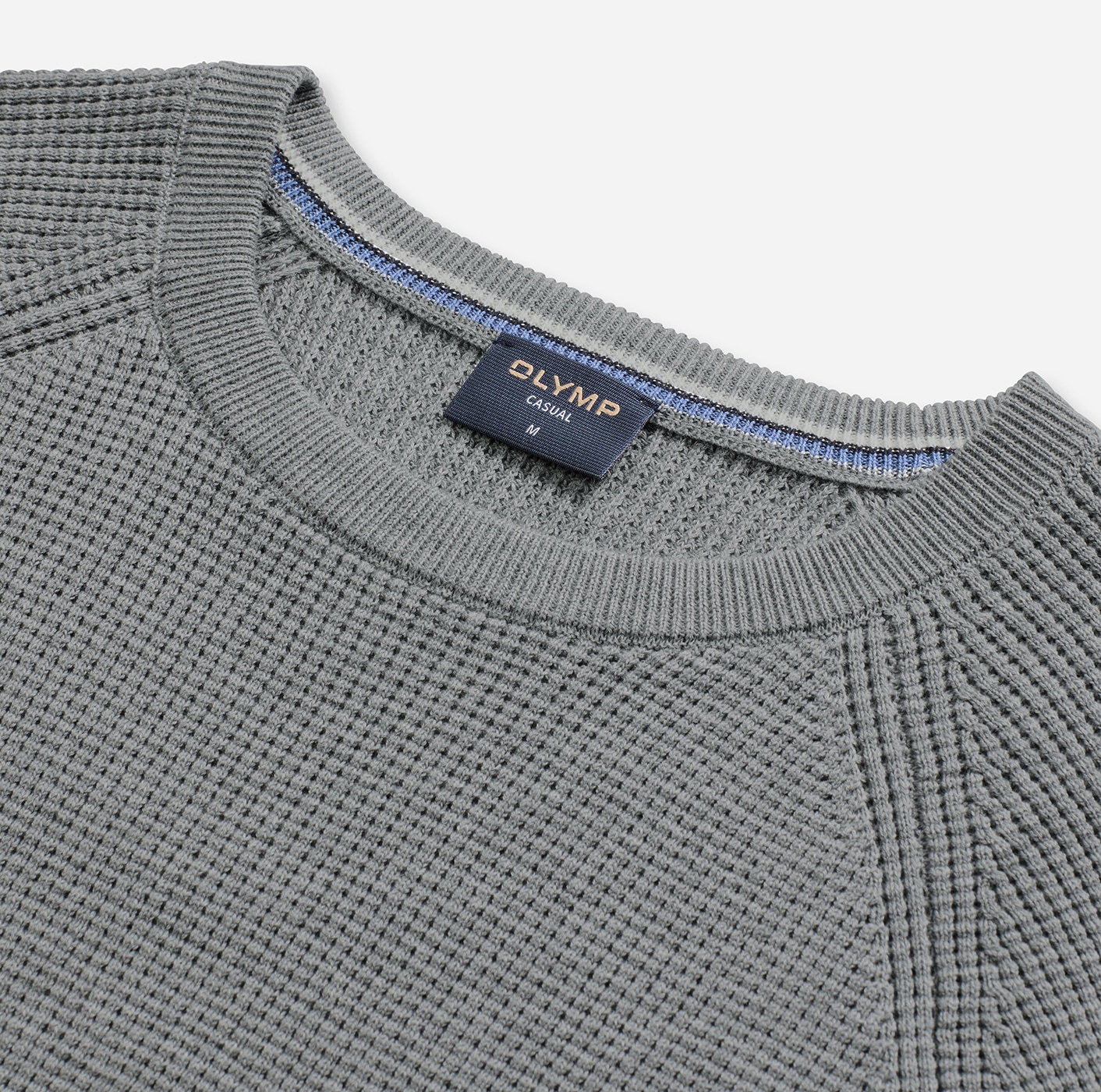 OLYMP Pull à col rond »Waffle Structure« Rundhals, casual, unifarben, regular fit