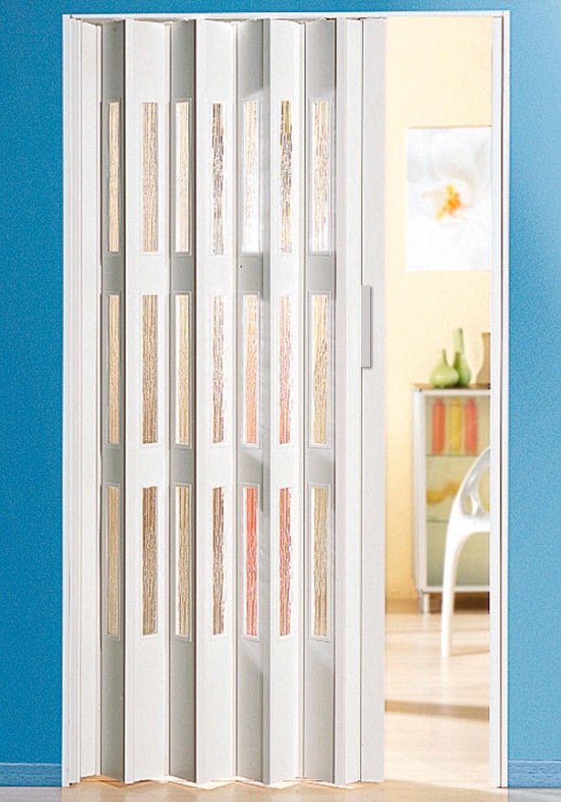 Image of Forte Falttür, Höhe nach Mass, weiss mit Fenstern in Riffelstruktur bei Ackermann Versand Schweiz