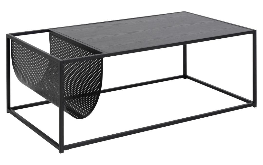 AC Design Couchtisch mit Gestell aus Metall, rechteckige Form, Zeitungsständer aus Metall