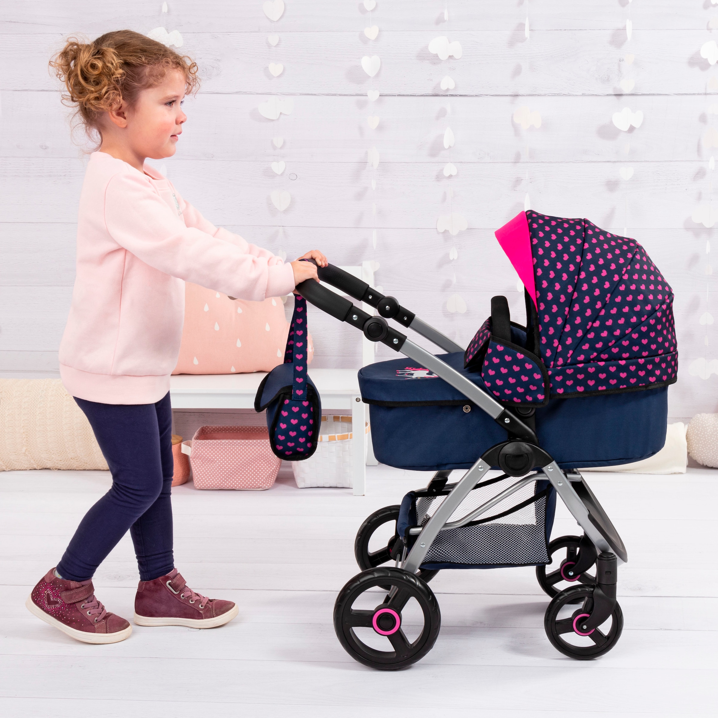 Bayer Kombi-Puppenwagen »City Max blau« mit Wickeltasche