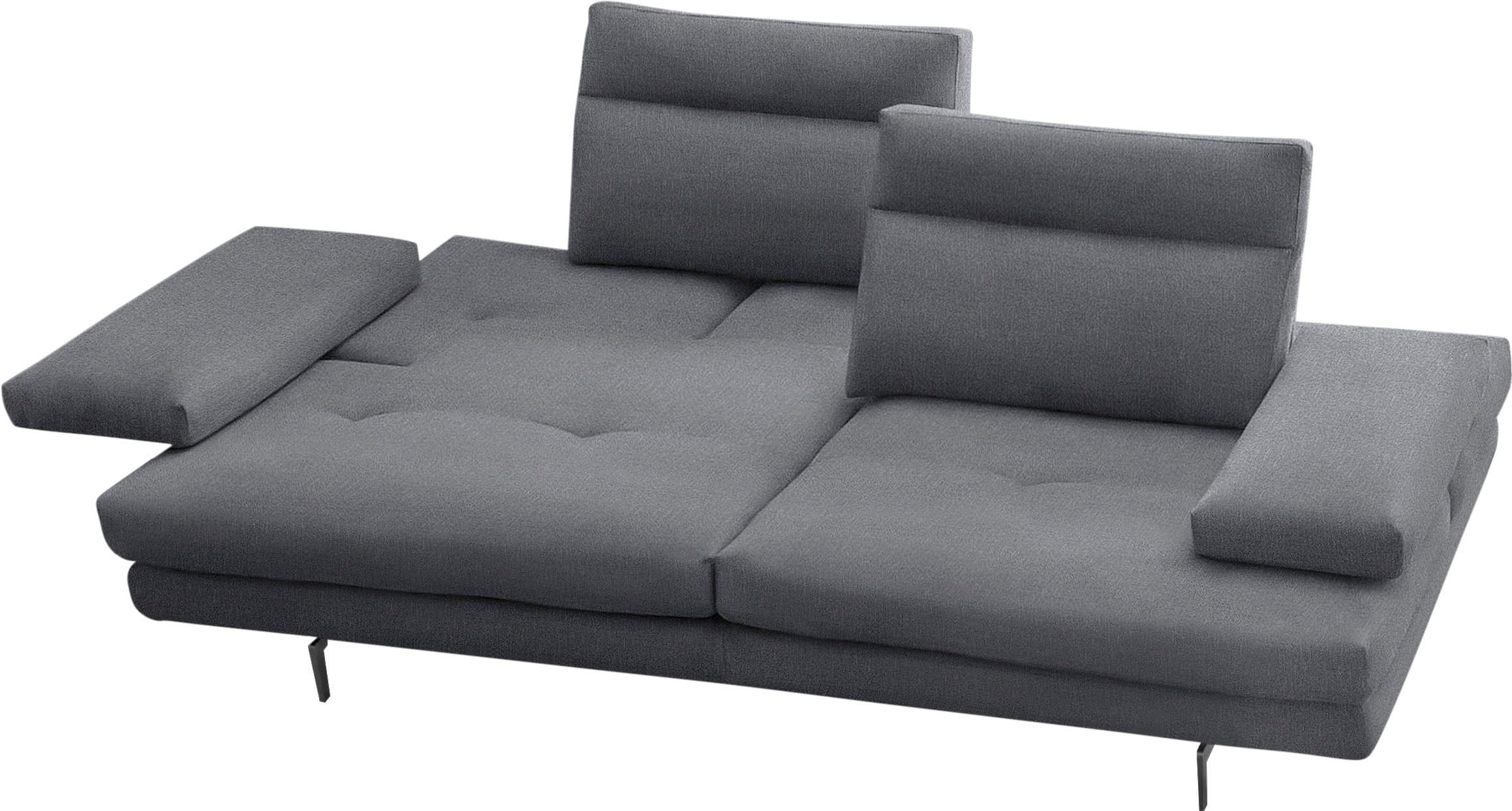 CALIA ITALIA 3,5-places »Toby Wing, 228 cm breit, italienisches Designsofa, Megasofa« incl. réglage de la profondeur d'assise et fonction accoudoir, pieds noir mat