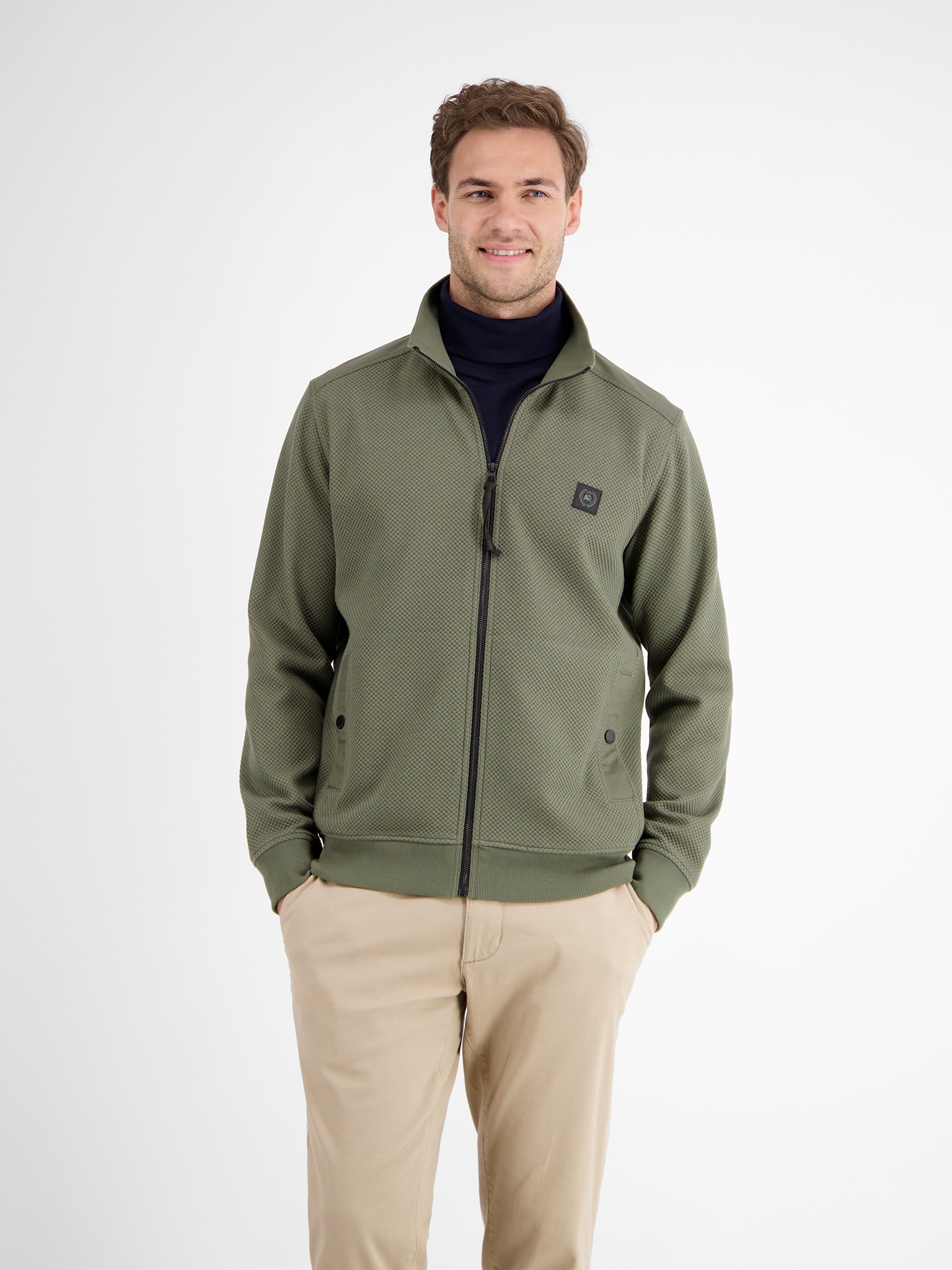 Image of LERROS Sweatjacke mit Stehkragen und Reissverschluss