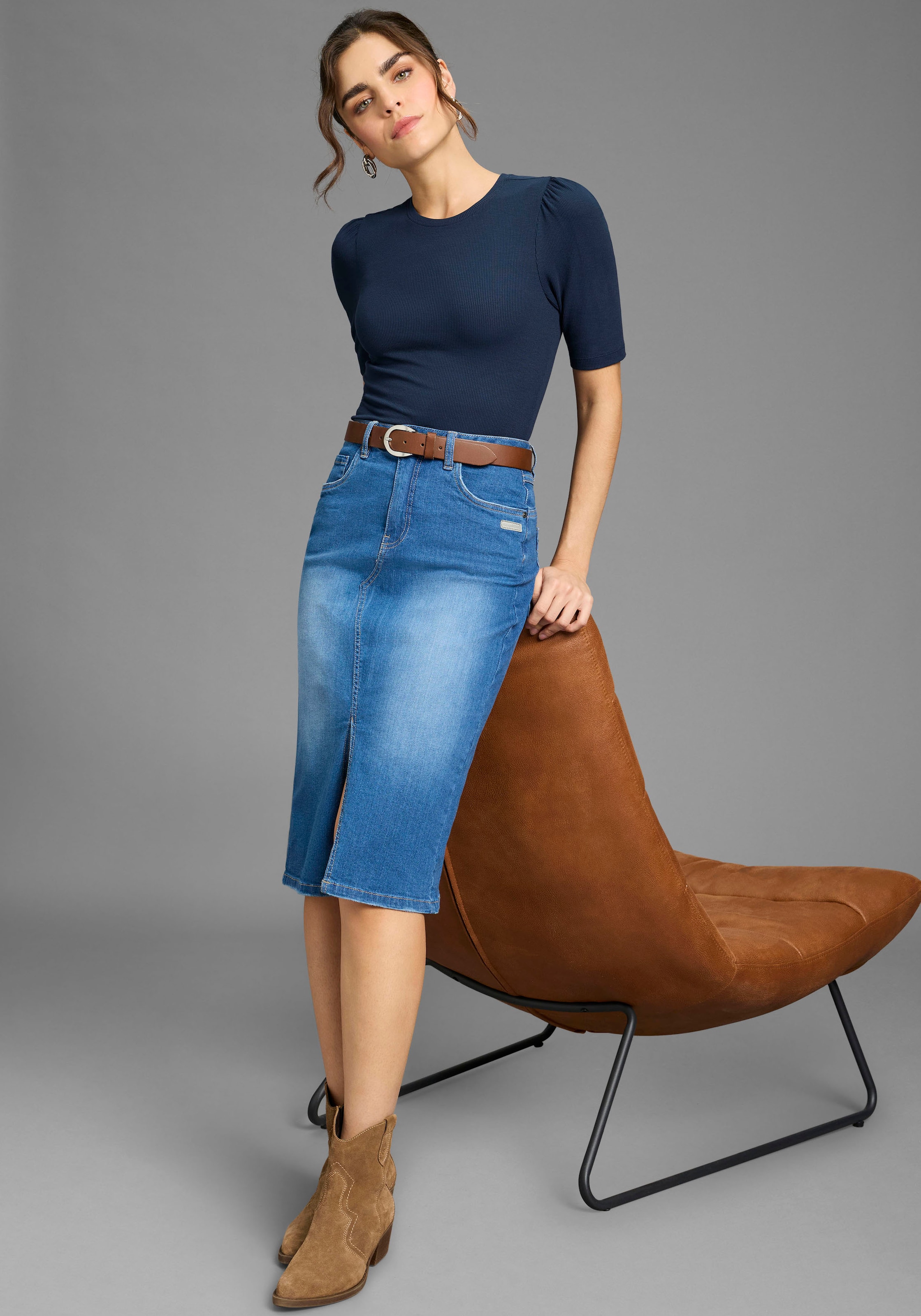 Laura Scott Ceinture en cuir für Damen mit mattsilber Schnalle - NEW - bis Gr.135