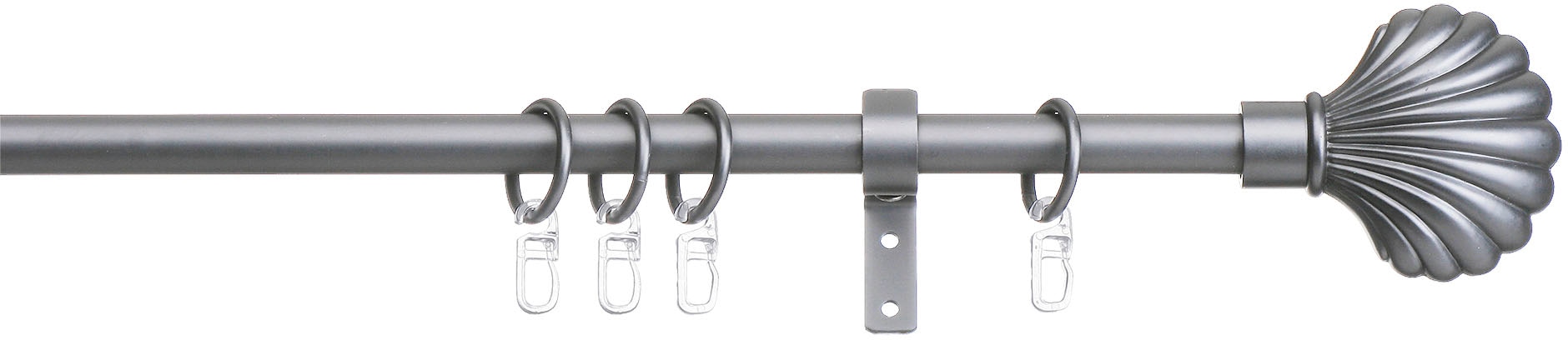 Image of indeko Gardinenstange "Volterra" Ø 16 mm 1 läufig-läufig Fixmass Komplett-Set inkl. Ringen und Montagematerial