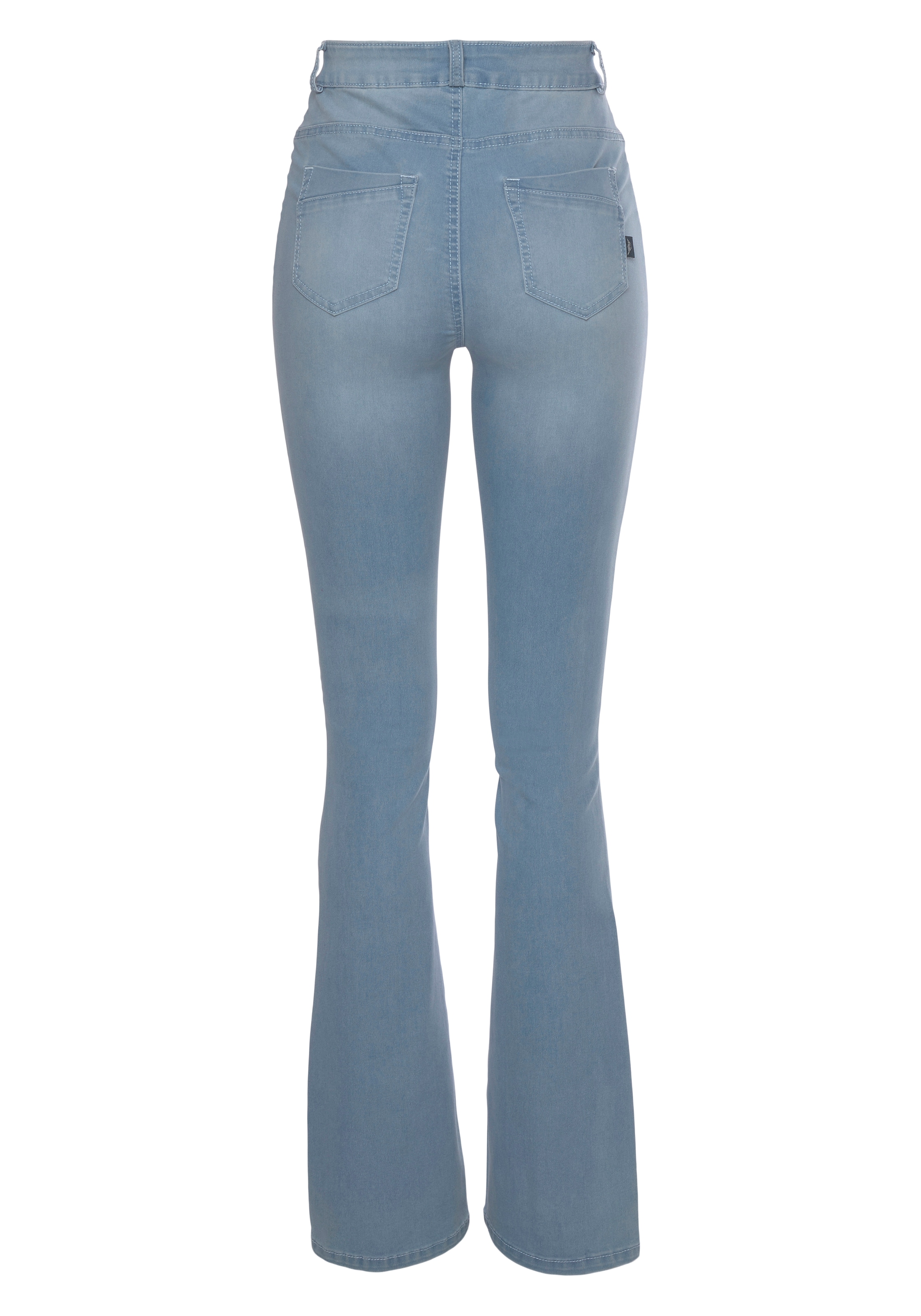 Arizona Bootcut-Jeans »Ultra Stretch«, Waist Shapingnähten auf mit High versandkostenfrei