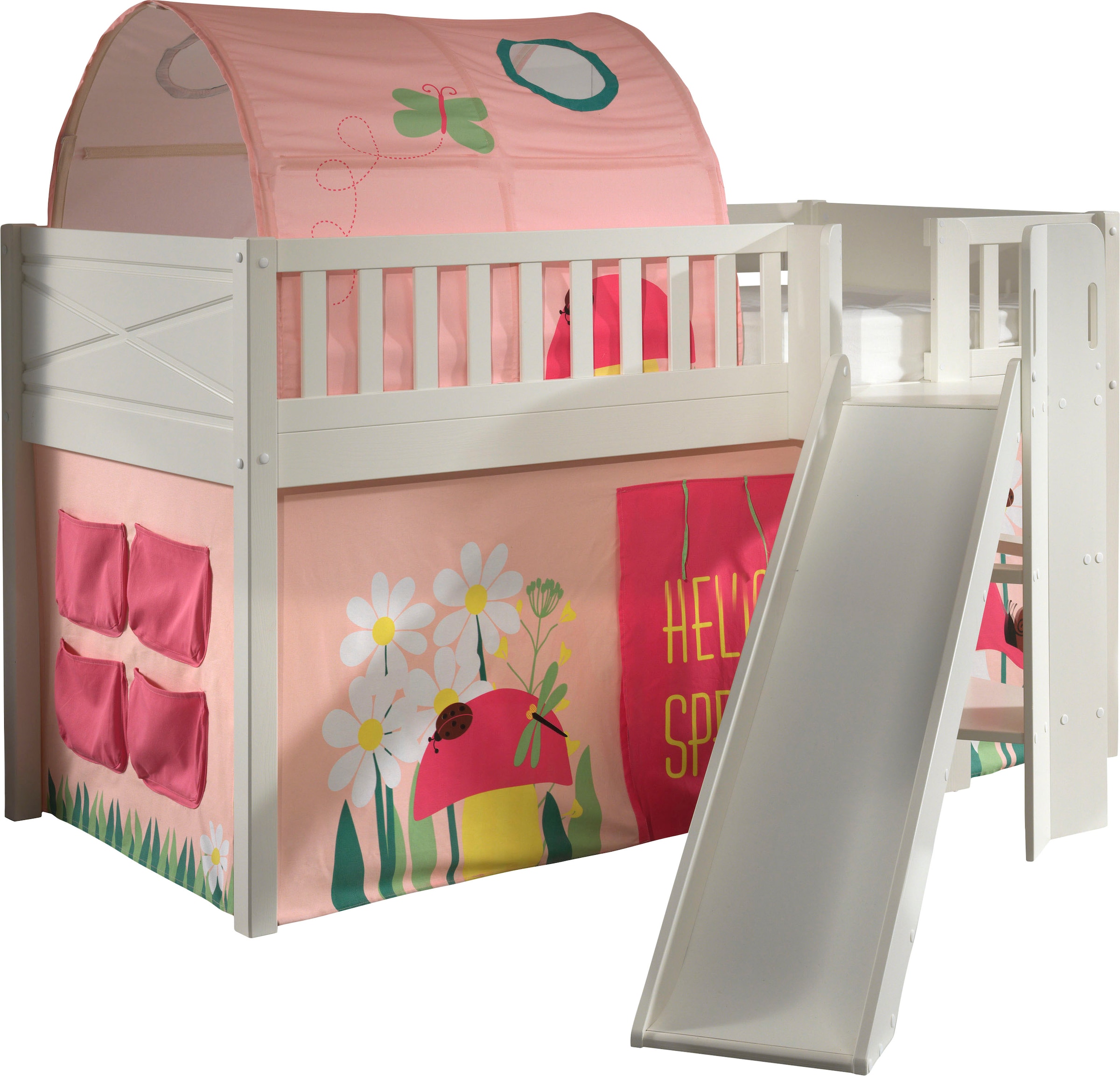 Vipack Lit superposé »Scott« Fabriqué en Europe,  avec tour d'escalade/échelle antidérapante, LF 90x200 cm, rideau, tunnel, 4 designs