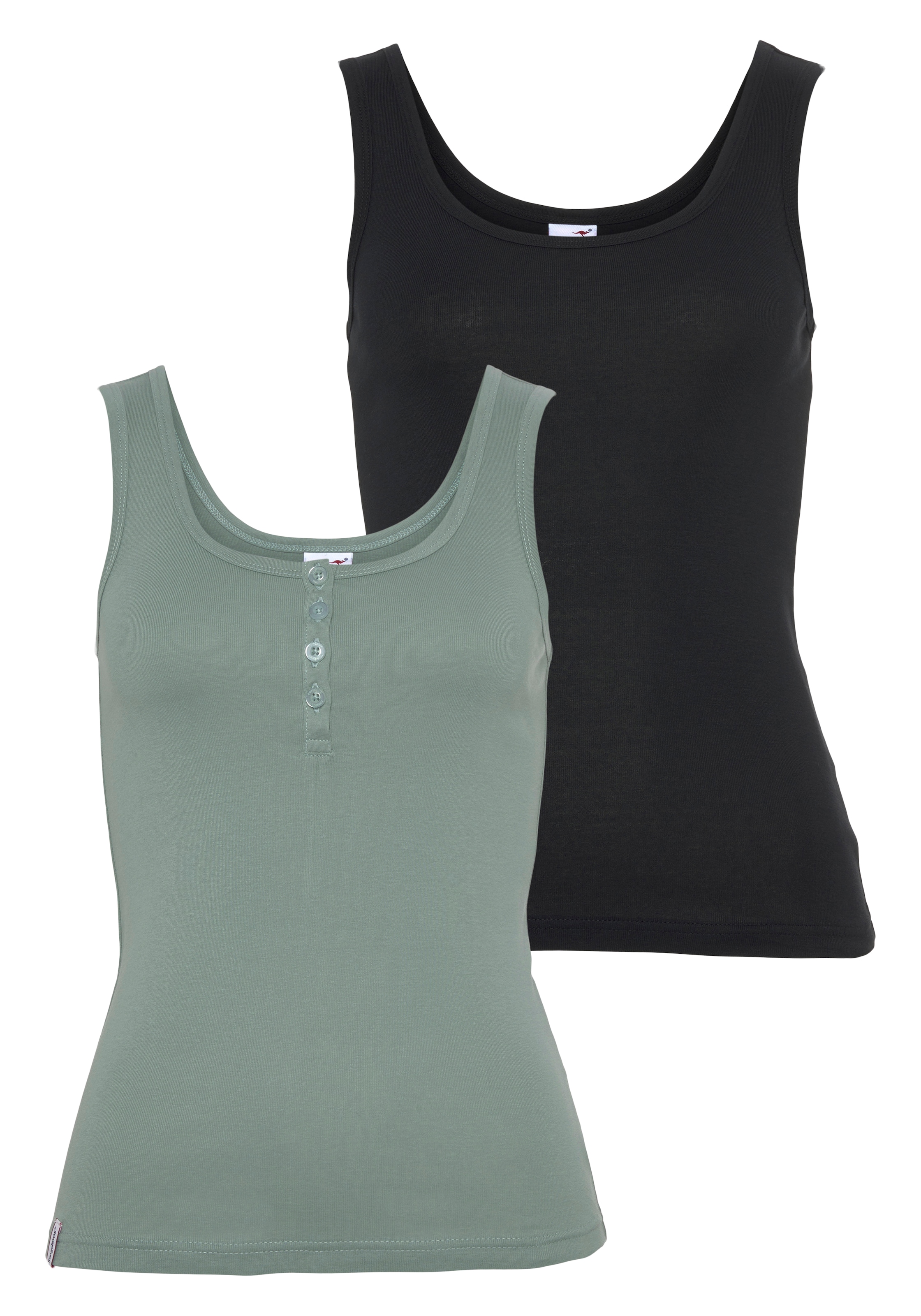 Image of KangaROOS Tanktop Packung, 2er-Pack, 2 Stk. einmal mit und einmal ohne Knopfleiste