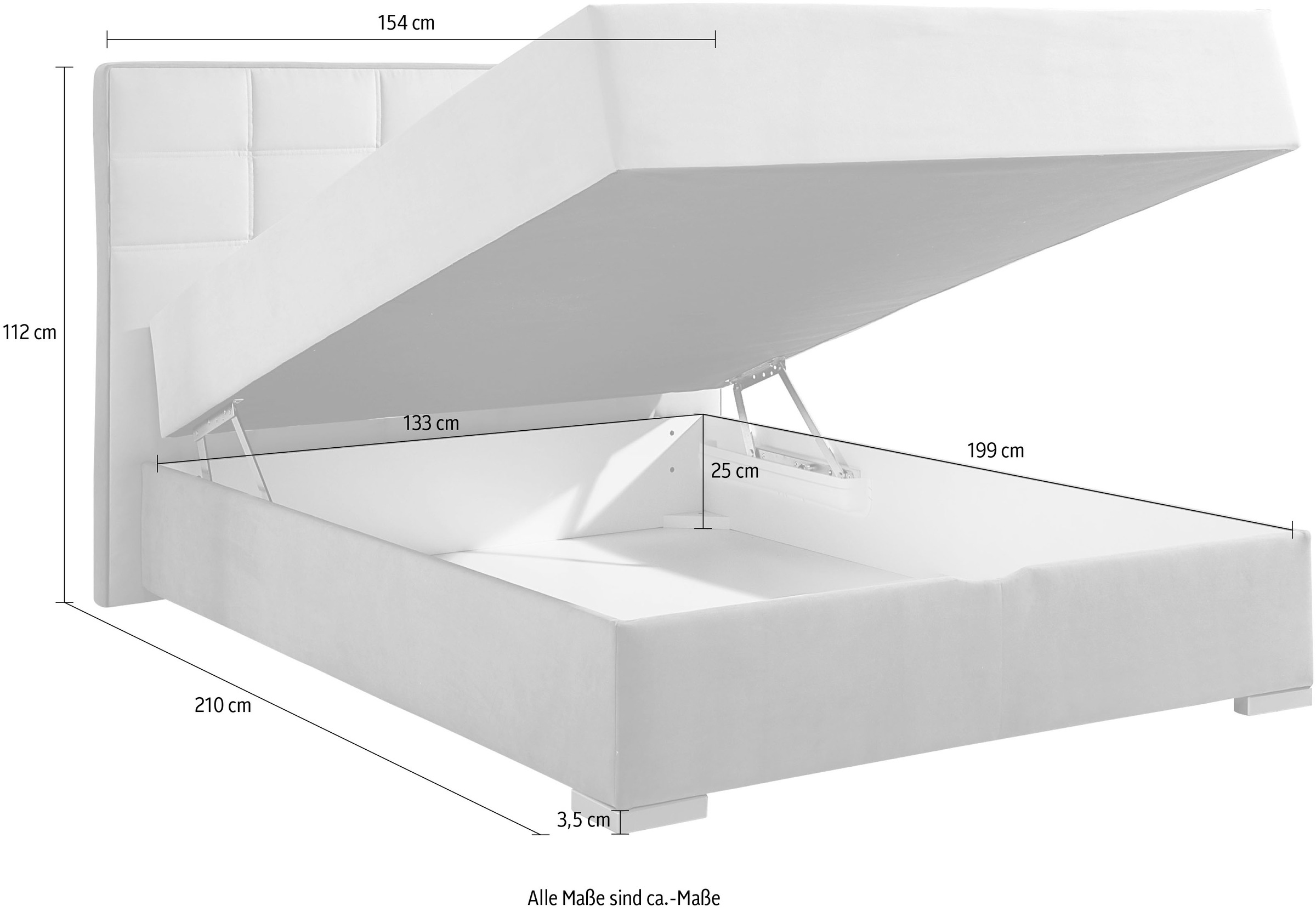 Maintal Boxspringbett, mit Bettkasten und Topper