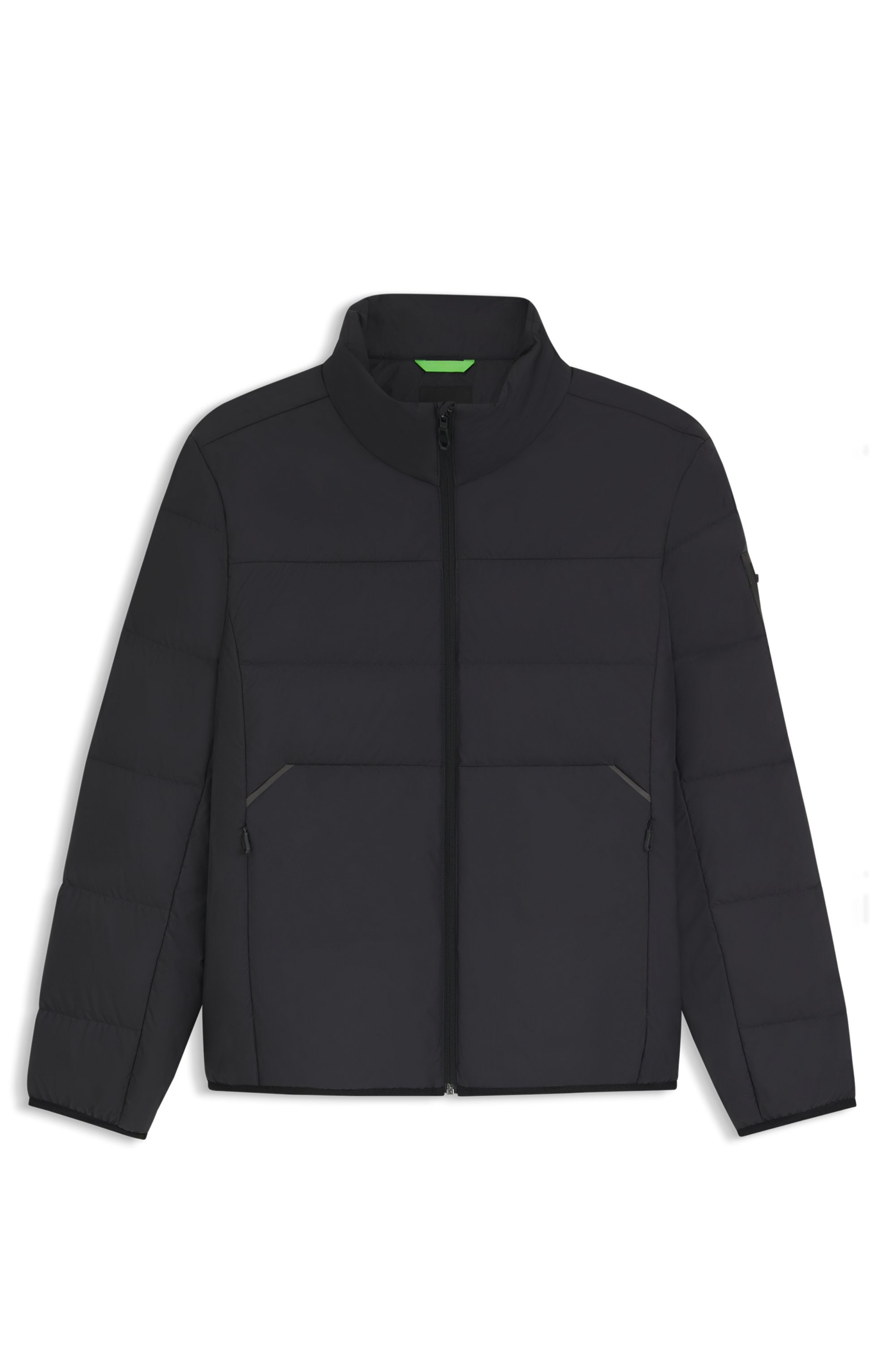 BOSS GREEN Daunenjacke, Stehkragen, reflektierende Details, Ärmeltasche