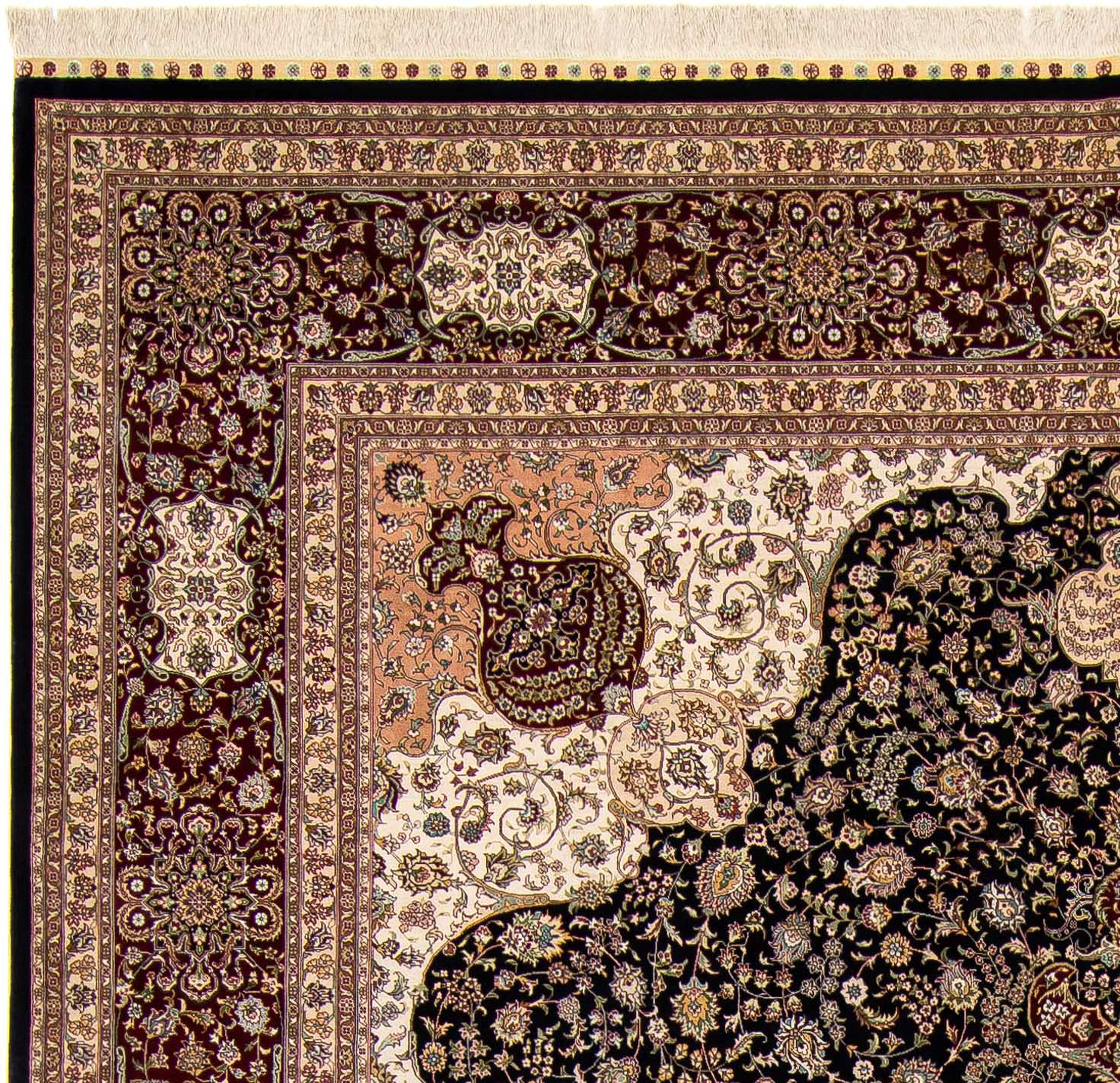 morgenland Orientteppich »Hereke - 370 x 276 cm - dunkelrot«, rechteckig, Wohnzimmer, Handgeknüpft, Einzelstück mit Zertifikat