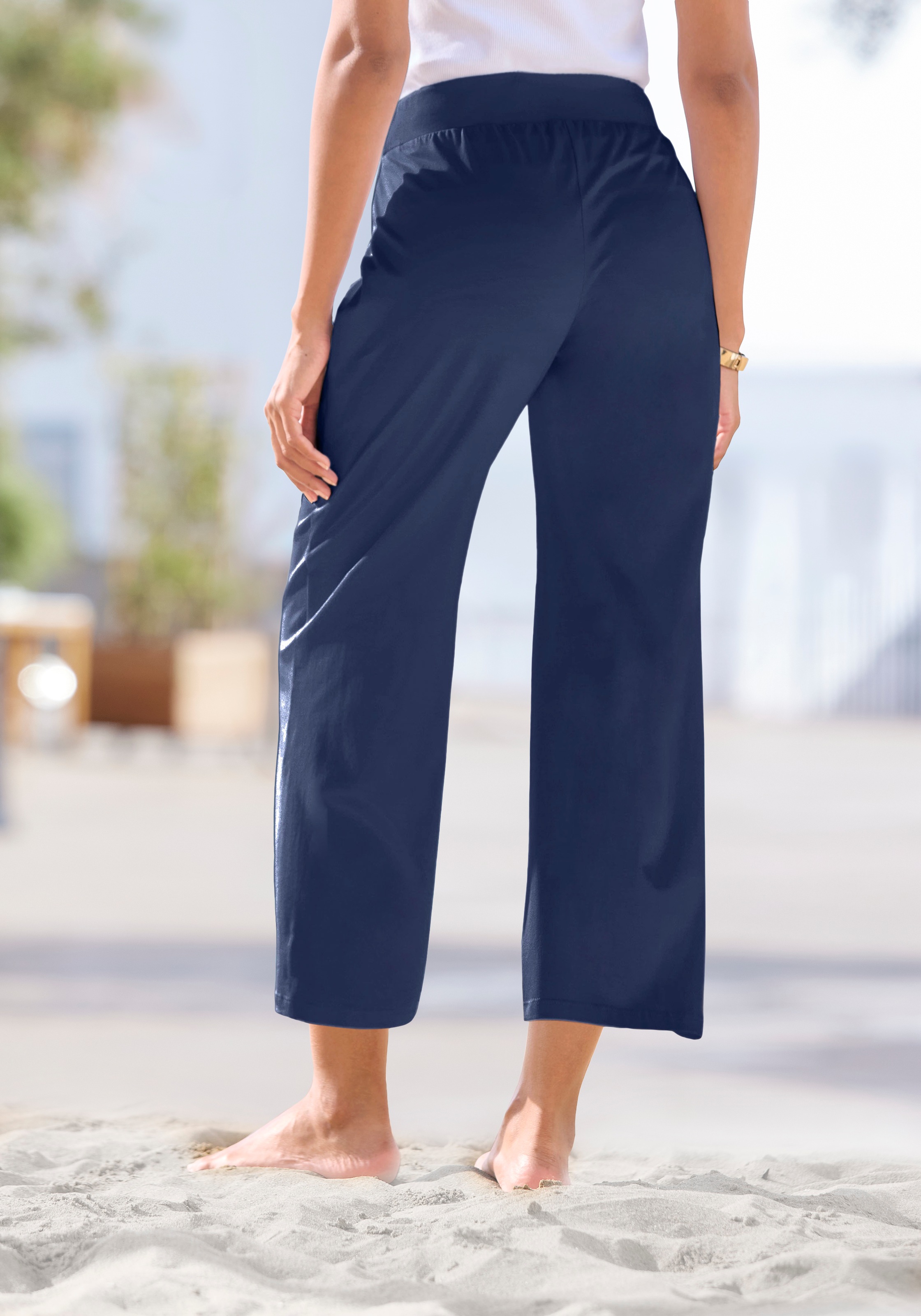 Beachtime 7/8-Strandhose  aus weichem Jersey, Wide-Leg, Jogginghose, Relaxhose