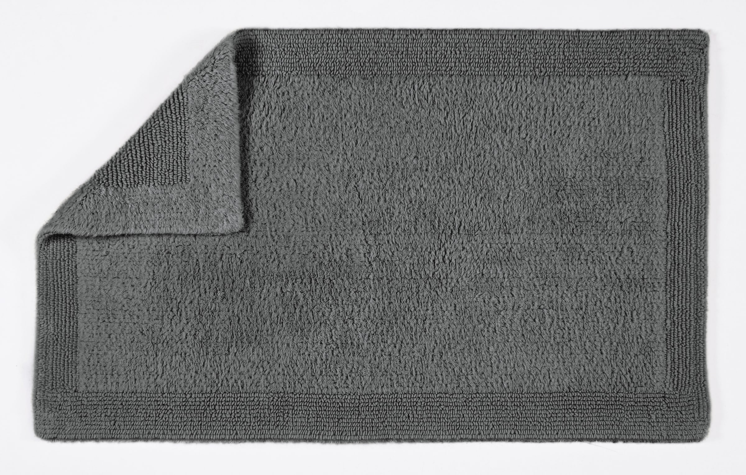 my home Badematte »Kapra, Badvorleger, Badezimmer Teppich«, beidseitig nutzbar-fussbodenheizungsgeeignet-strapazierfähig, mit Bordüre, Badteppich, Badematte, Baumwolle